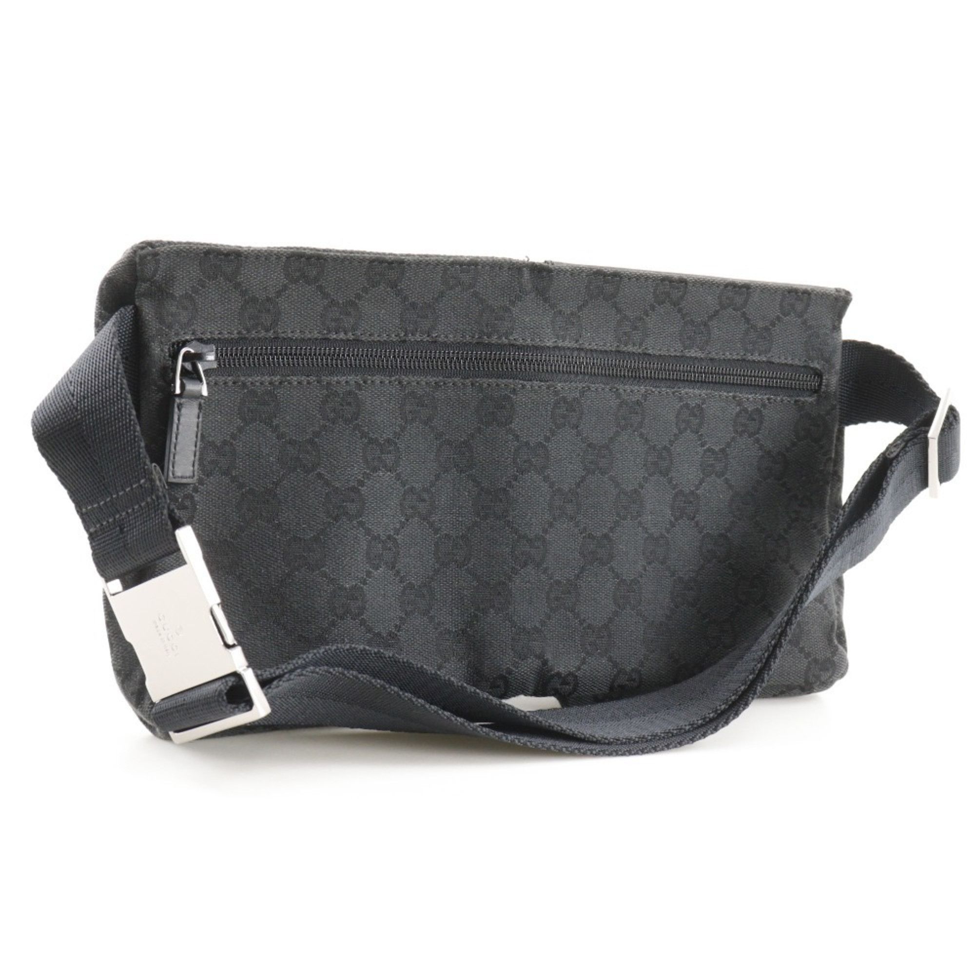 Gucci GUCCI Body Bag Waist 28566 GG Canvas x Leather Black Velcro Unisex Size ONE SIZE - 3 Thumbnail