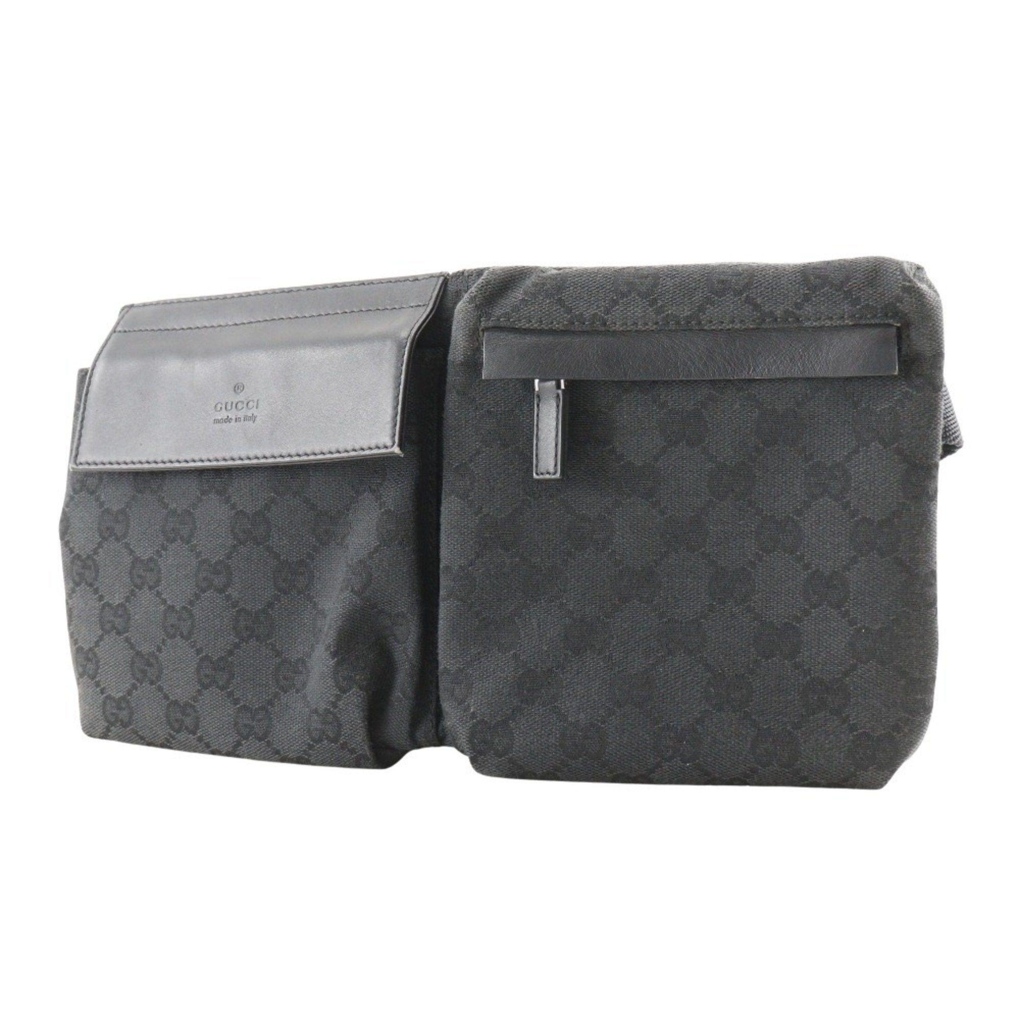 Gucci GUCCI Body Bag Waist 28566 GG Canvas x Leather Black Velcro Unisex Size ONE SIZE - 2 Thumbnail