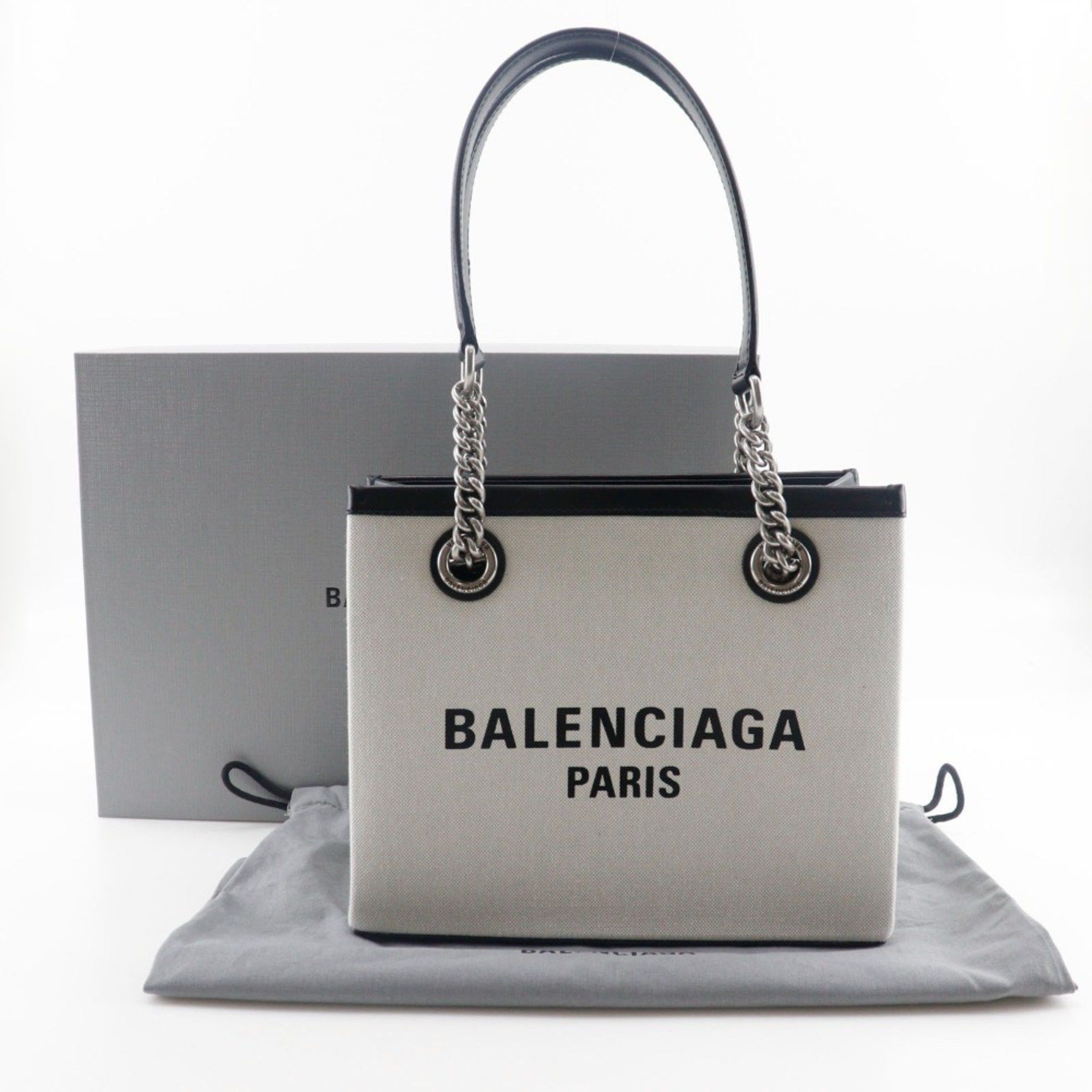 Balenciaga BALENCIAGA Small Tote Bag 7599412AA9260 Nylon Canvas Light Grey Women's Size ONE SIZE - 10 Thumbnail