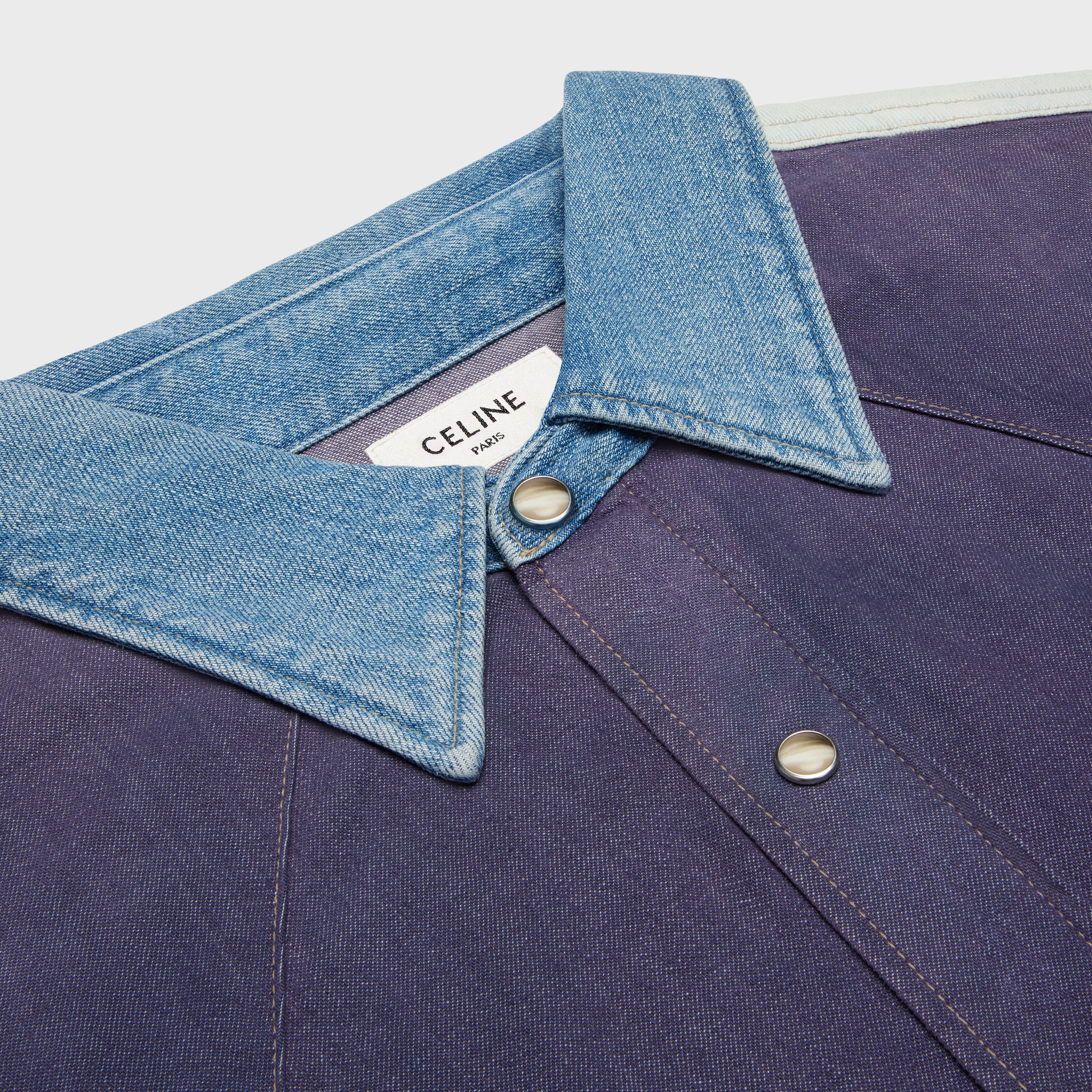 Celine Western Shirt in Showdown Wash Denim Size US XS / EU 42 / 0 - 3 Thumbnail