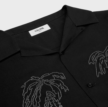 Celine Embroidered Hawaiian Shirt in Viscose Black Size US L / EU 52-54 / 3 - 3 Thumbnail