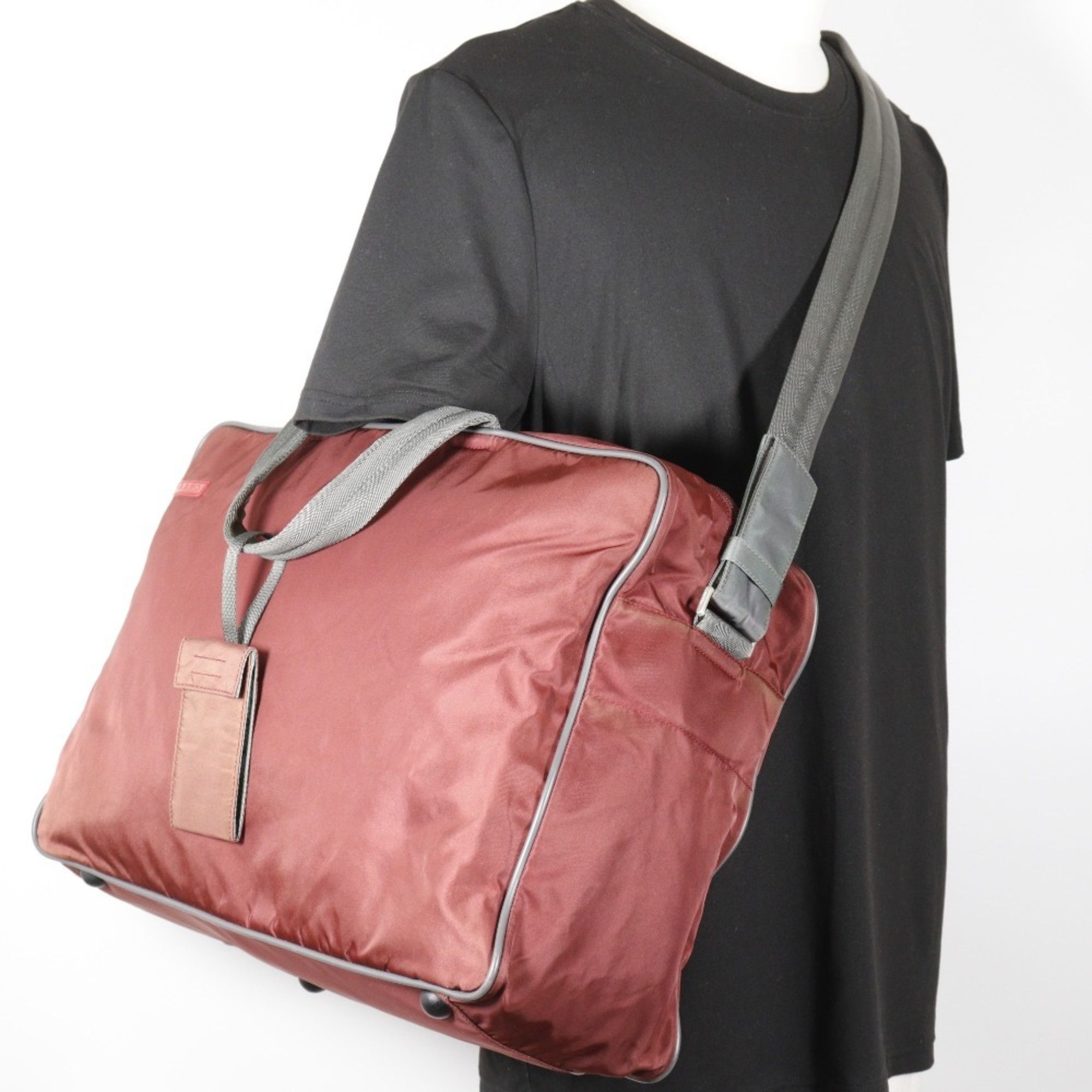 Prada Pradasports PRADA SPORTS Boston bag, shoulder nylon, reddish brown, 2-way, double, unisex Size ONE SIZE - 11 Thumbnail
