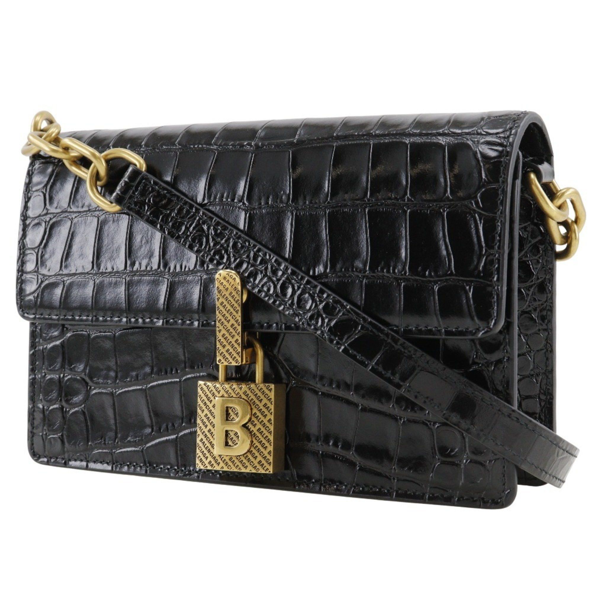 Balenciaga BALENCIAGA Mini Shoulder Bag Clutch Embossed Leather Black 2way Flap Women's Size ONE SIZE - 2 Thumbnail