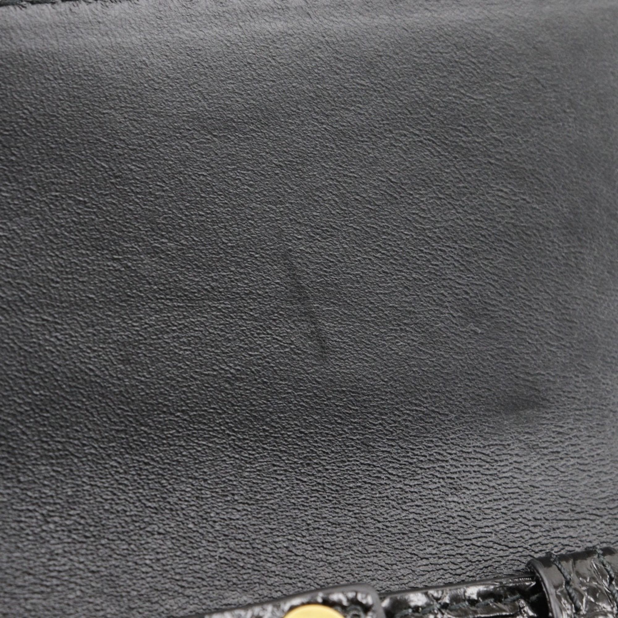 Balenciaga BALENCIAGA Mini Shoulder Bag Clutch Embossed Leather Black 2way Flap Women's Size ONE SIZE - 6 Thumbnail