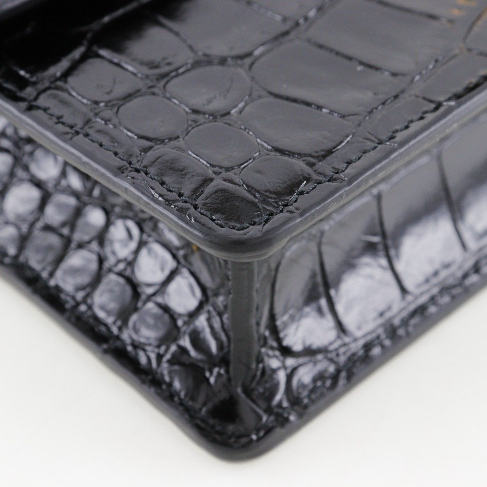 Balenciaga BALENCIAGA Mini Shoulder Bag Clutch Embossed Leather Black 2way Flap Women's Size ONE SIZE - 4 Thumbnail