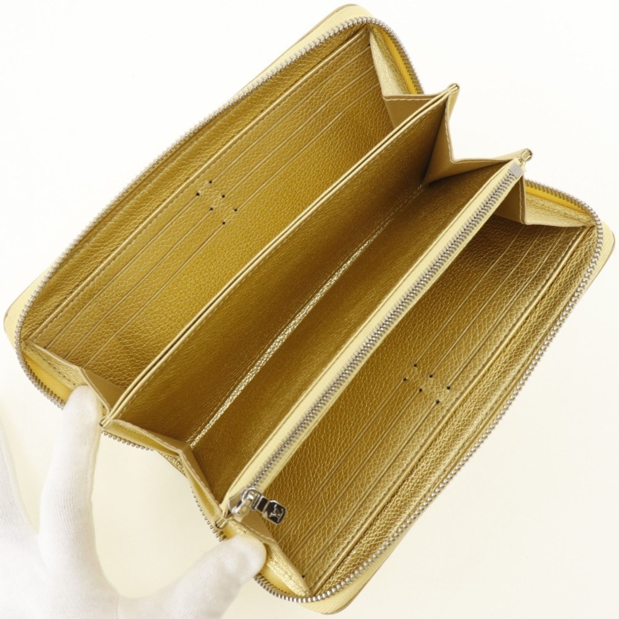 Louis Vuitton Louis Vuitton Zippy Rock Me Long Wallet Japan Limited Edition M69058 Grained Calf Leather 2019 Gold UB5109 Women's Size ONE SIZE - 5 Thumbnail