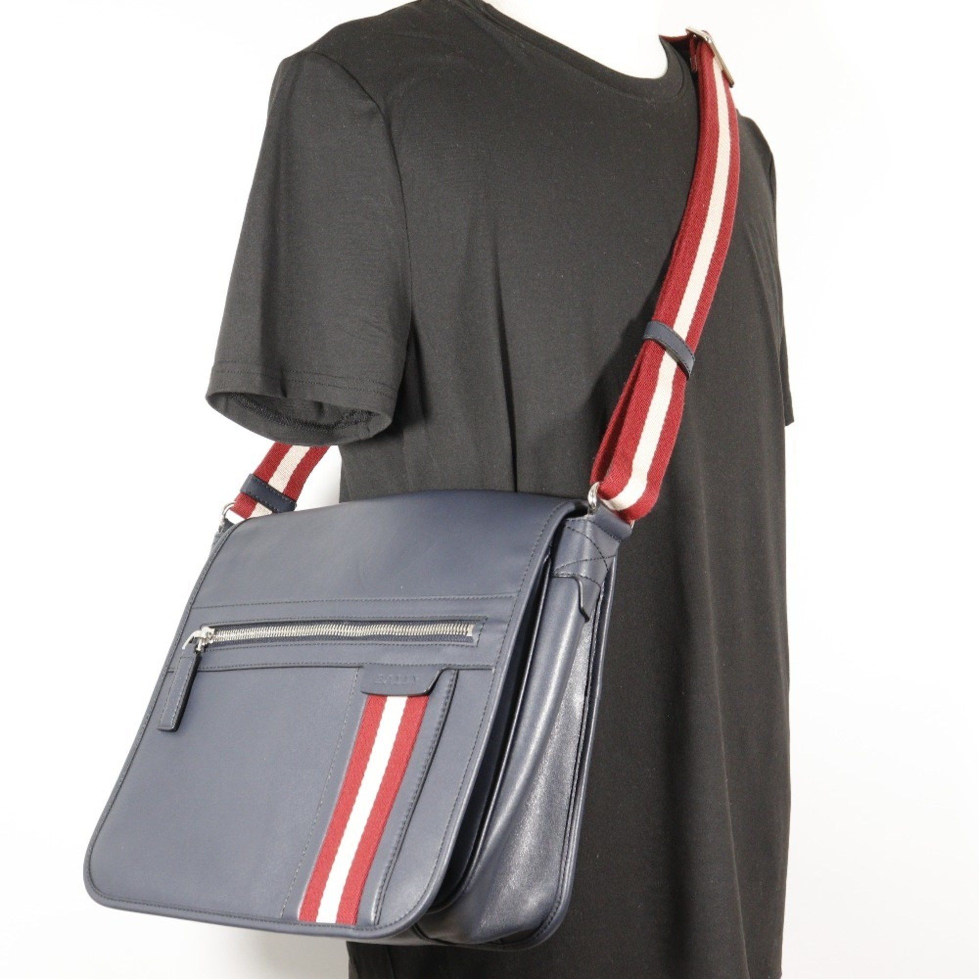 Bally Bally Trainspotting Shoulder Bag Calf Navy Flap Men's Size ONE SIZE - 8 Thumbnail
