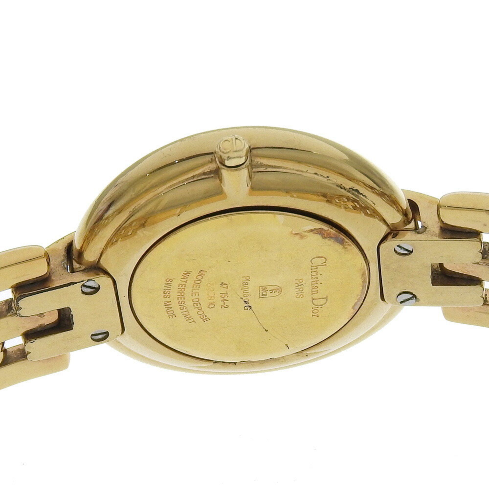 Dior Christian Dior Bakira Watch 47 154-2 Gold Plated Quartz Analog Display Black Dial Men's Size ONE SIZE - 6 Thumbnail