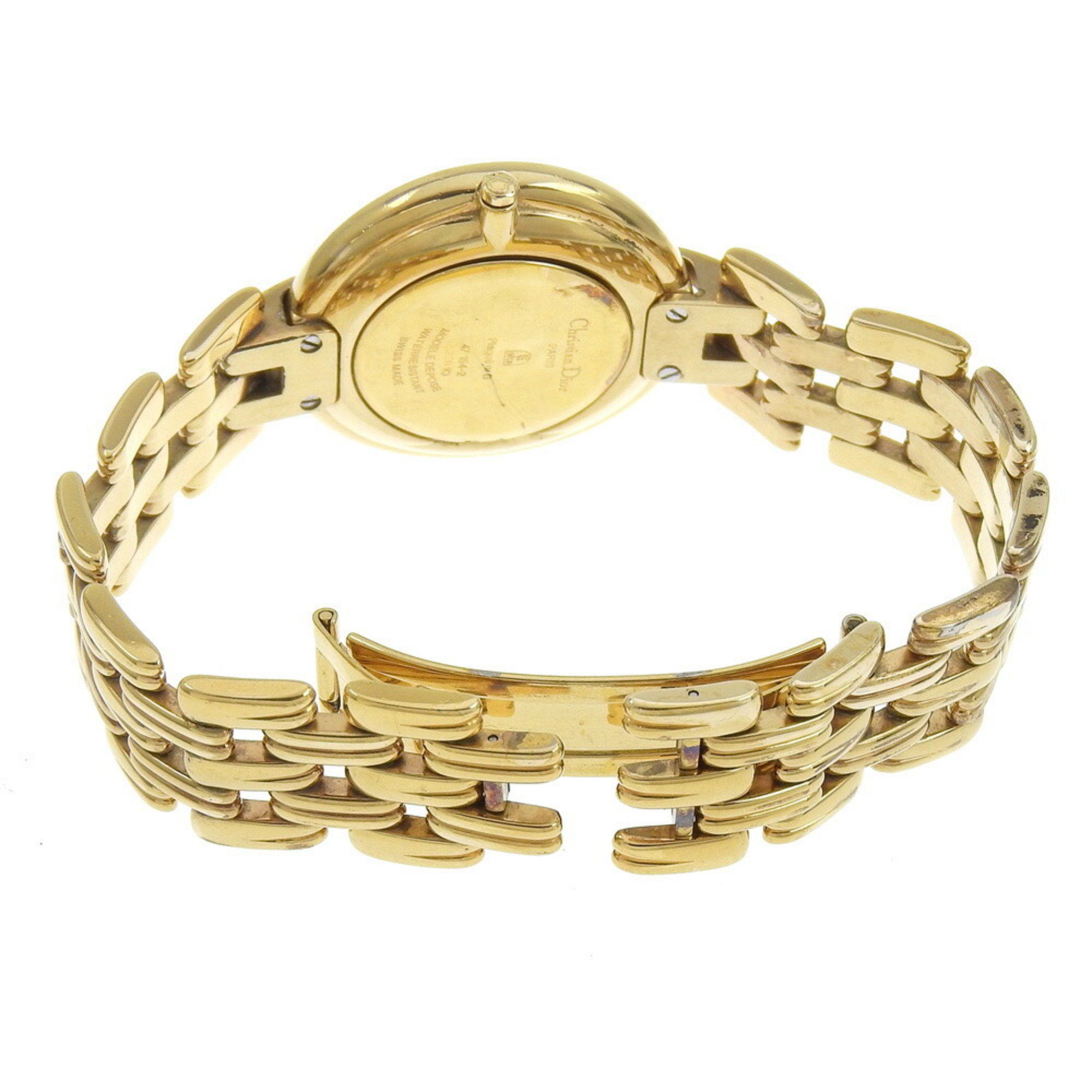 Dior Christian Dior Bakira Watch 47 154-2 Gold Plated Quartz Analog Display Black Dial Men's Size ONE SIZE - 5 Thumbnail