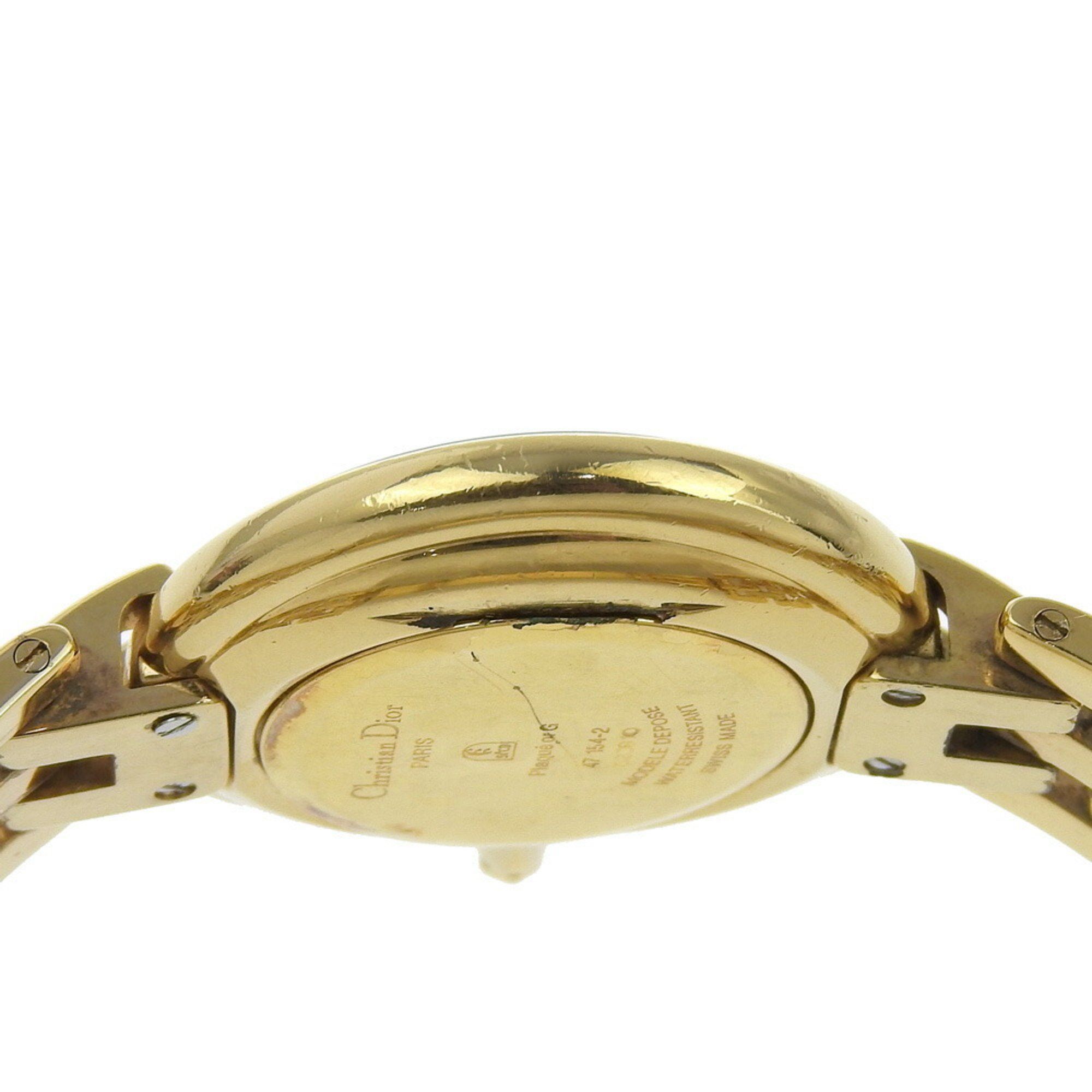 Dior Christian Dior Bakira Watch 47 154-2 Gold Plated Quartz Analog Display Black Dial Men's Size ONE SIZE - 7 Thumbnail