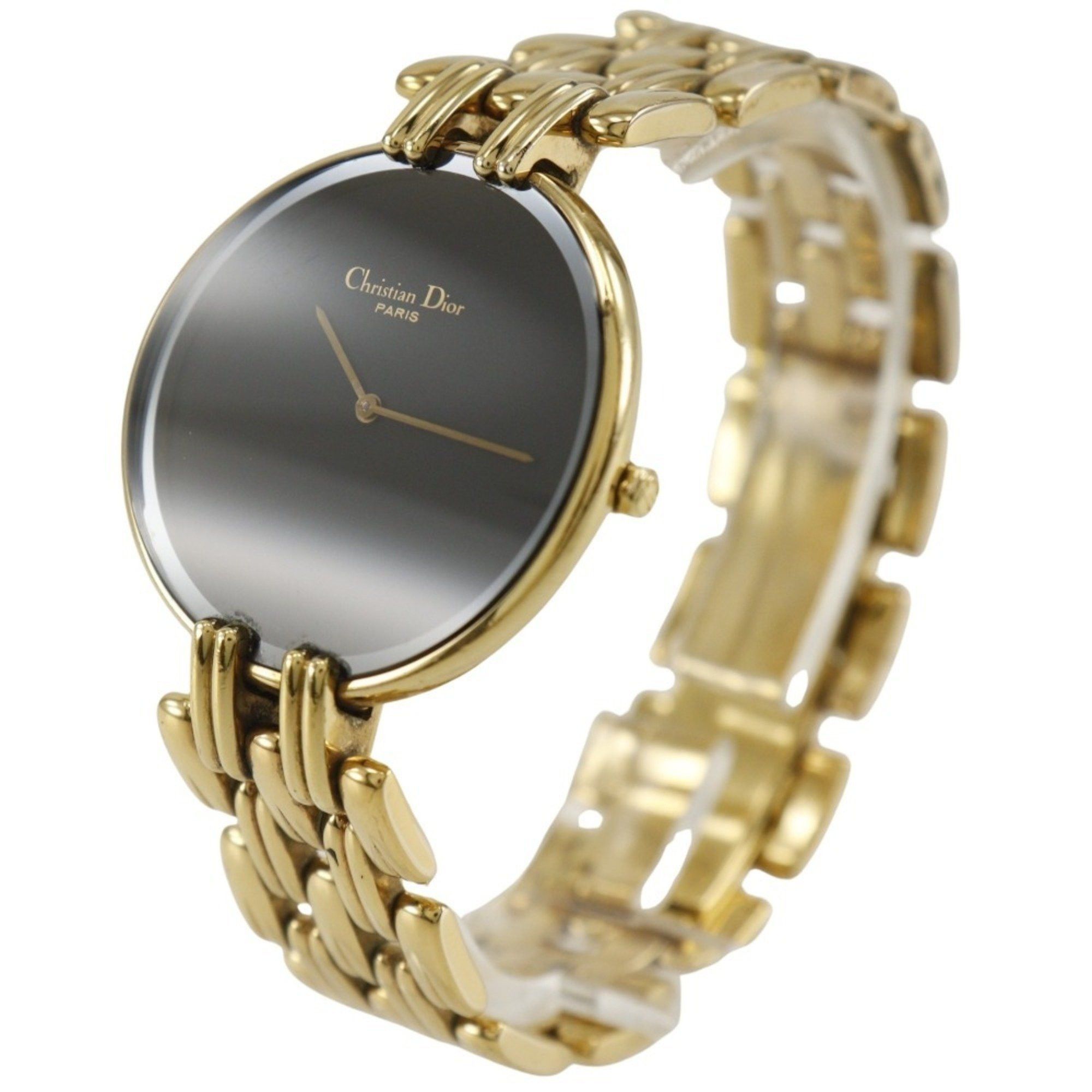 Dior Christian Dior Bakira Watch 47 154-2 Gold Plated Quartz Analog Display Black Dial Men's Size ONE SIZE - 2 Thumbnail