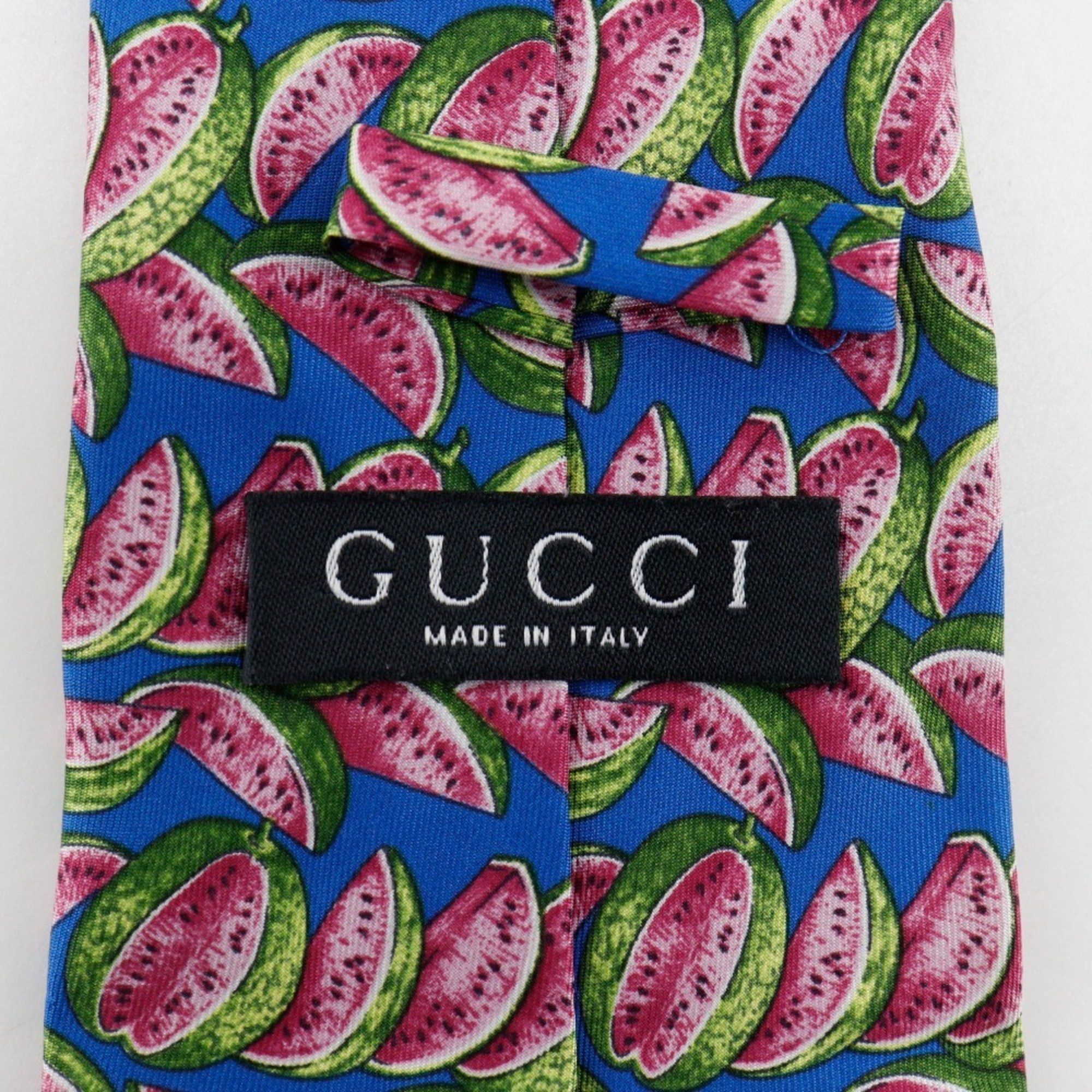Gucci GUCCI Watermelon Silk Tie Blue Men's Size ONE SIZE - 9 Thumbnail