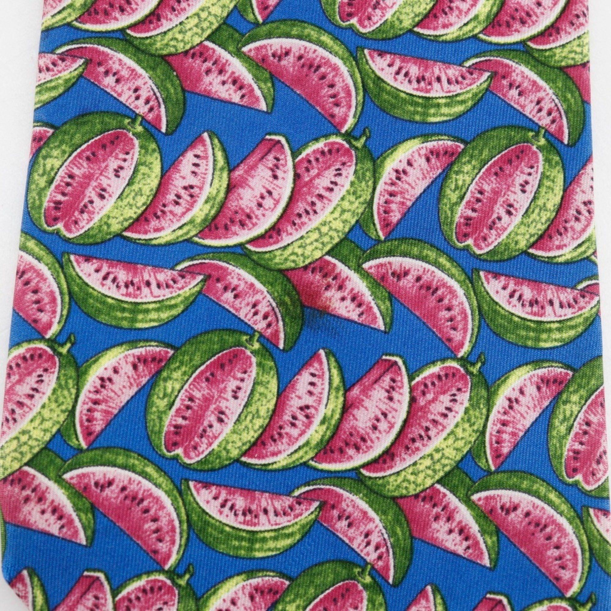 Gucci GUCCI Watermelon Silk Tie Blue Men's Size ONE SIZE - 6 Thumbnail