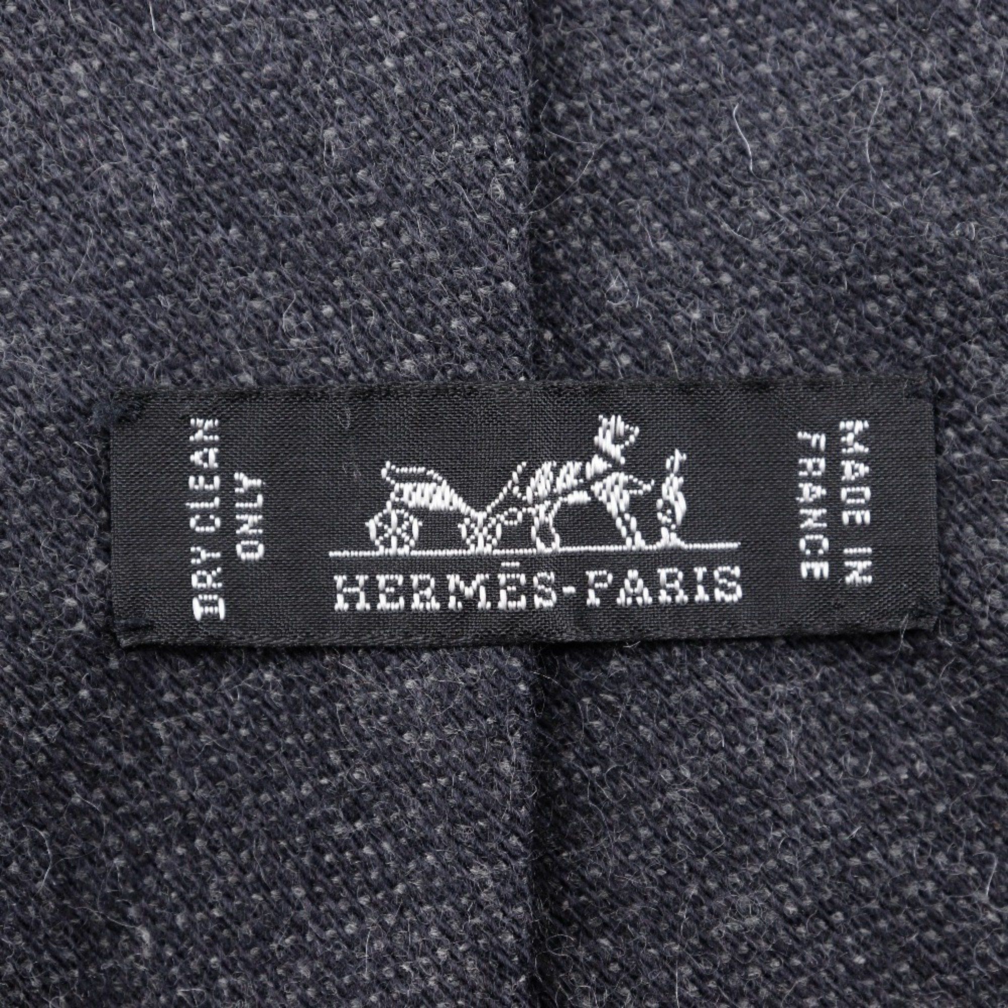 Hermes HERMES Cashmere Tie Grey Men's Size ONE SIZE - 6 Thumbnail