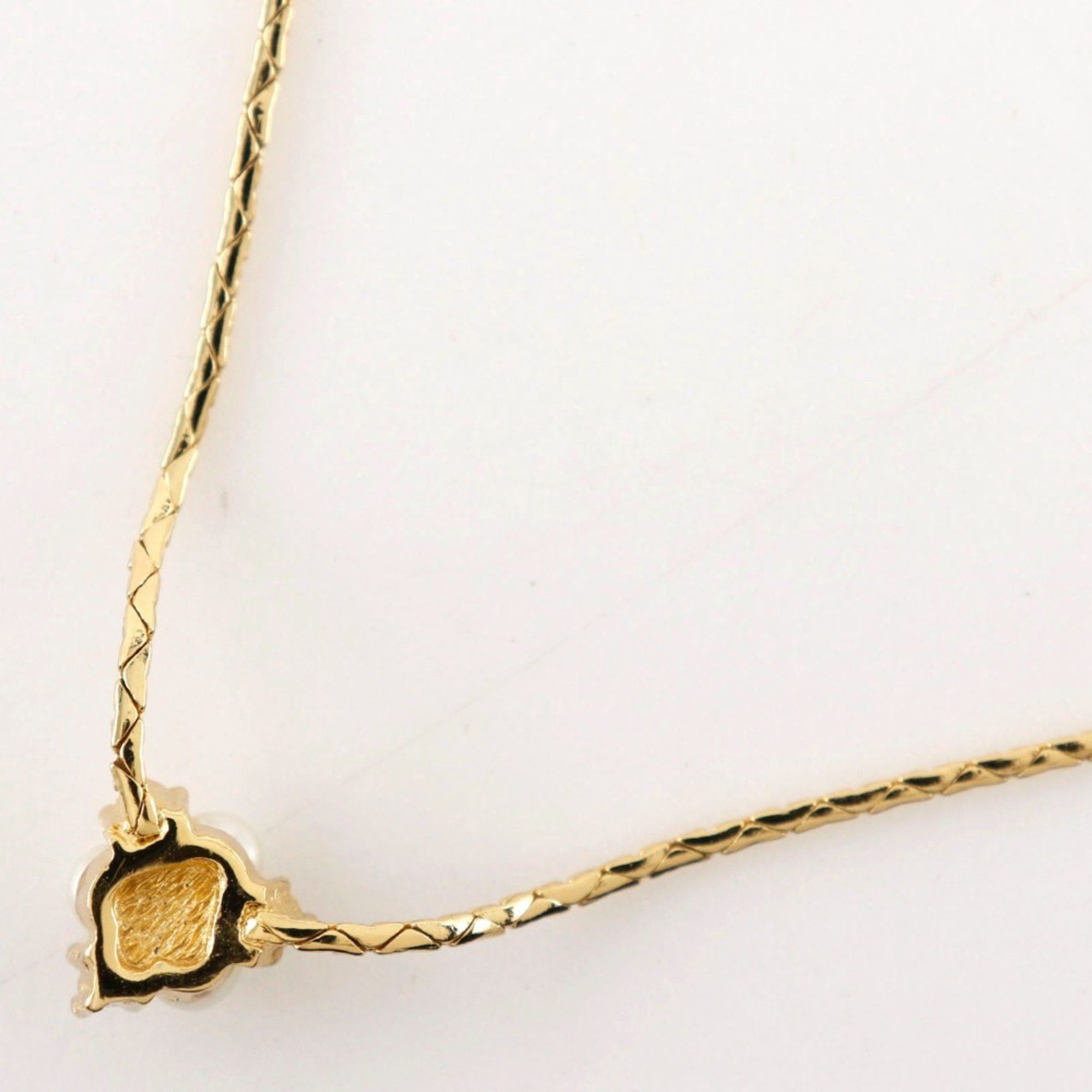 Dior Christian Dior Necklace Gold Plated x Fake Pearl Rhinestone Approx. 5g Women's Size ONE SIZE - 3 Thumbnail