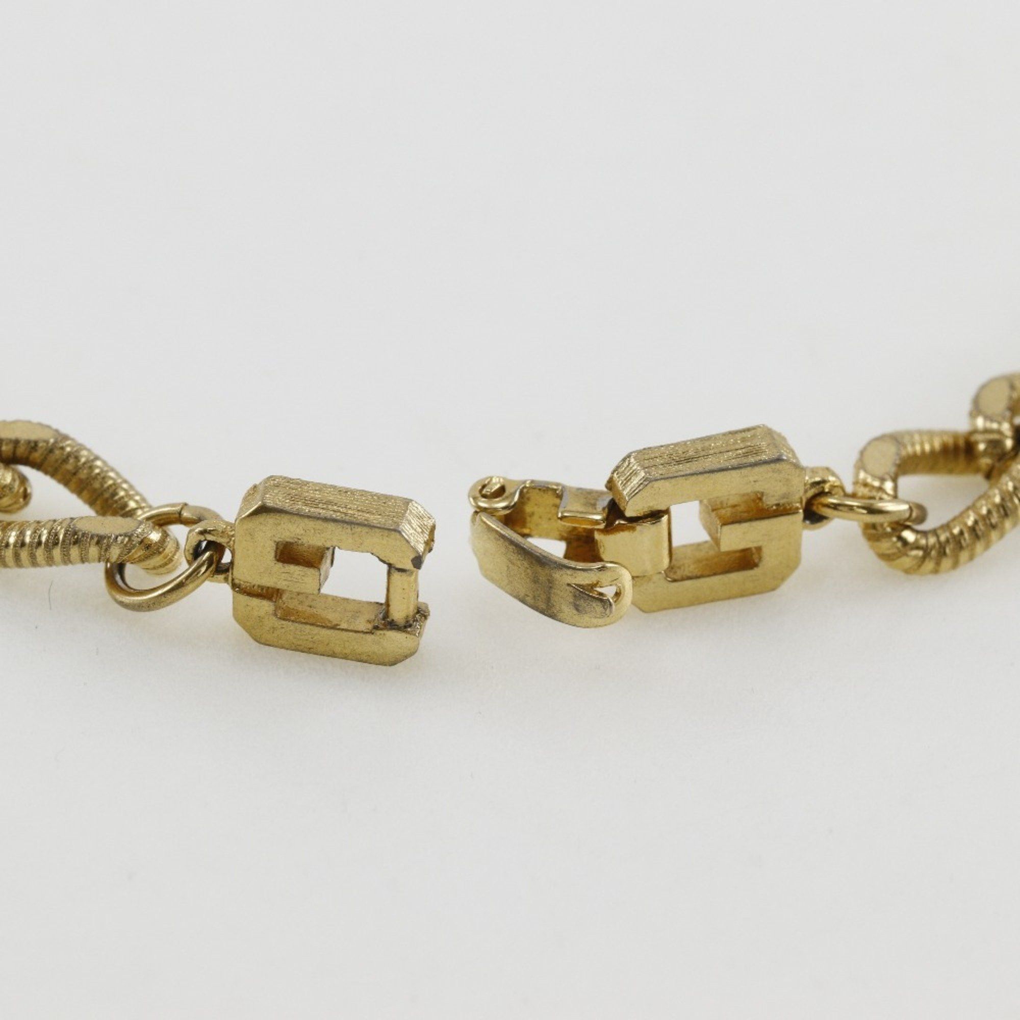 Givenchy Givenchy G necklace, gold plated x rhinestone, black, approx. 41.2g, logo, women's Size ONE SIZE - 4 Thumbnail
