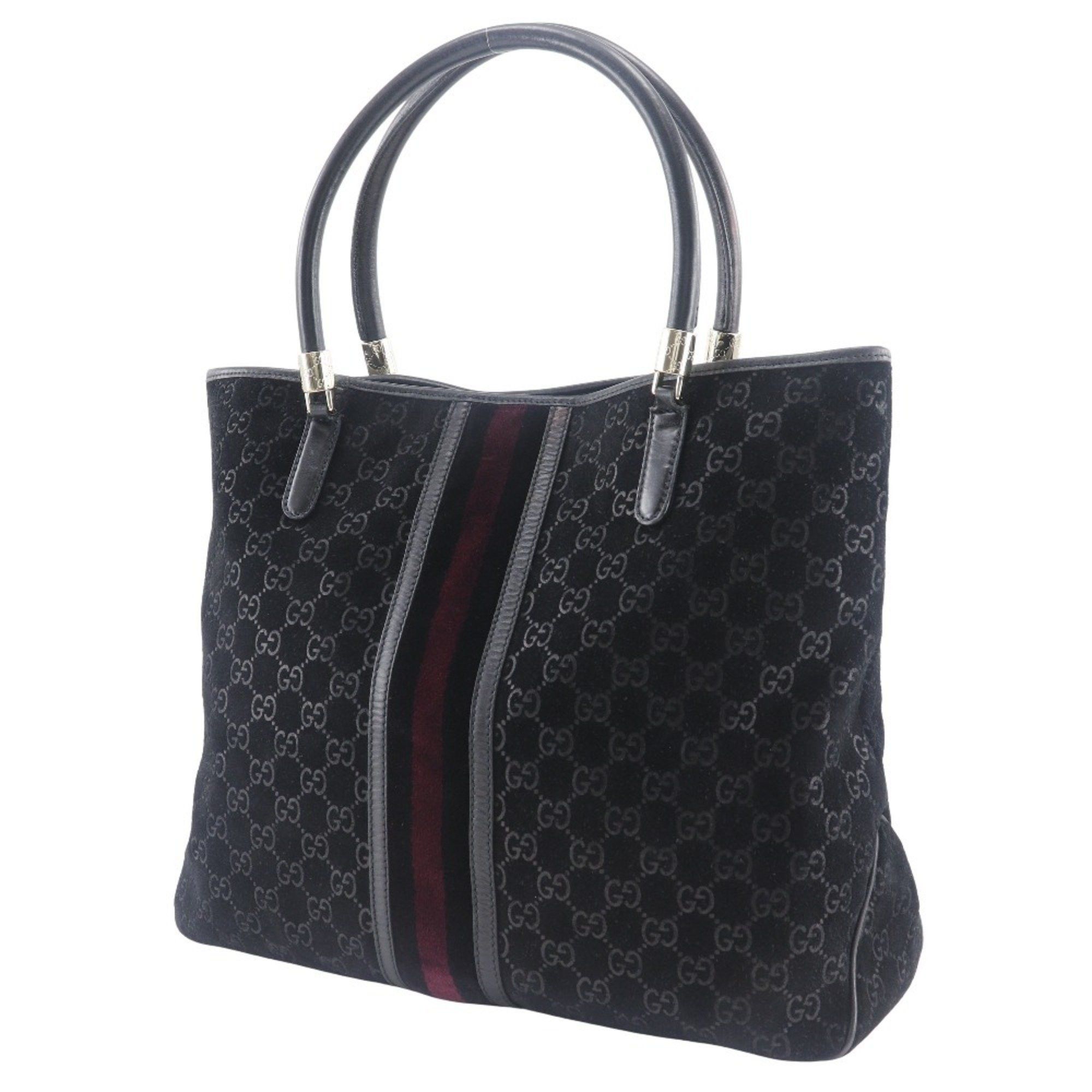Gucci GUCCI GG Shelly Line Tote Bag 162160 Suede Black Type Unisex Size ONE SIZE - 2 Thumbnail