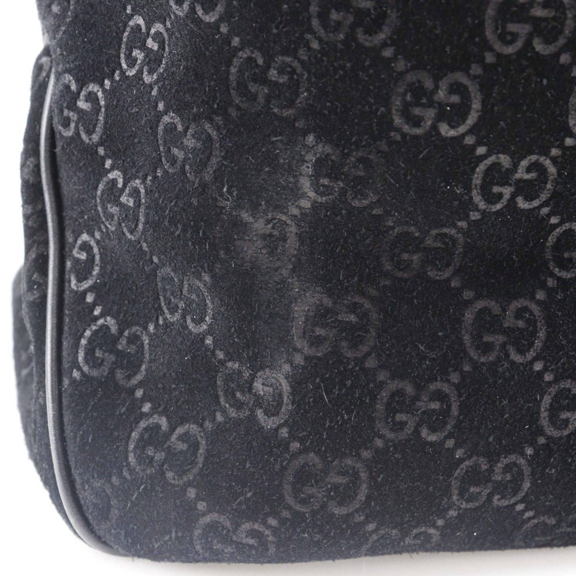 Gucci GUCCI GG Shelly Line Tote Bag 162160 Suede Black Type Unisex Size ONE SIZE - 8 Thumbnail