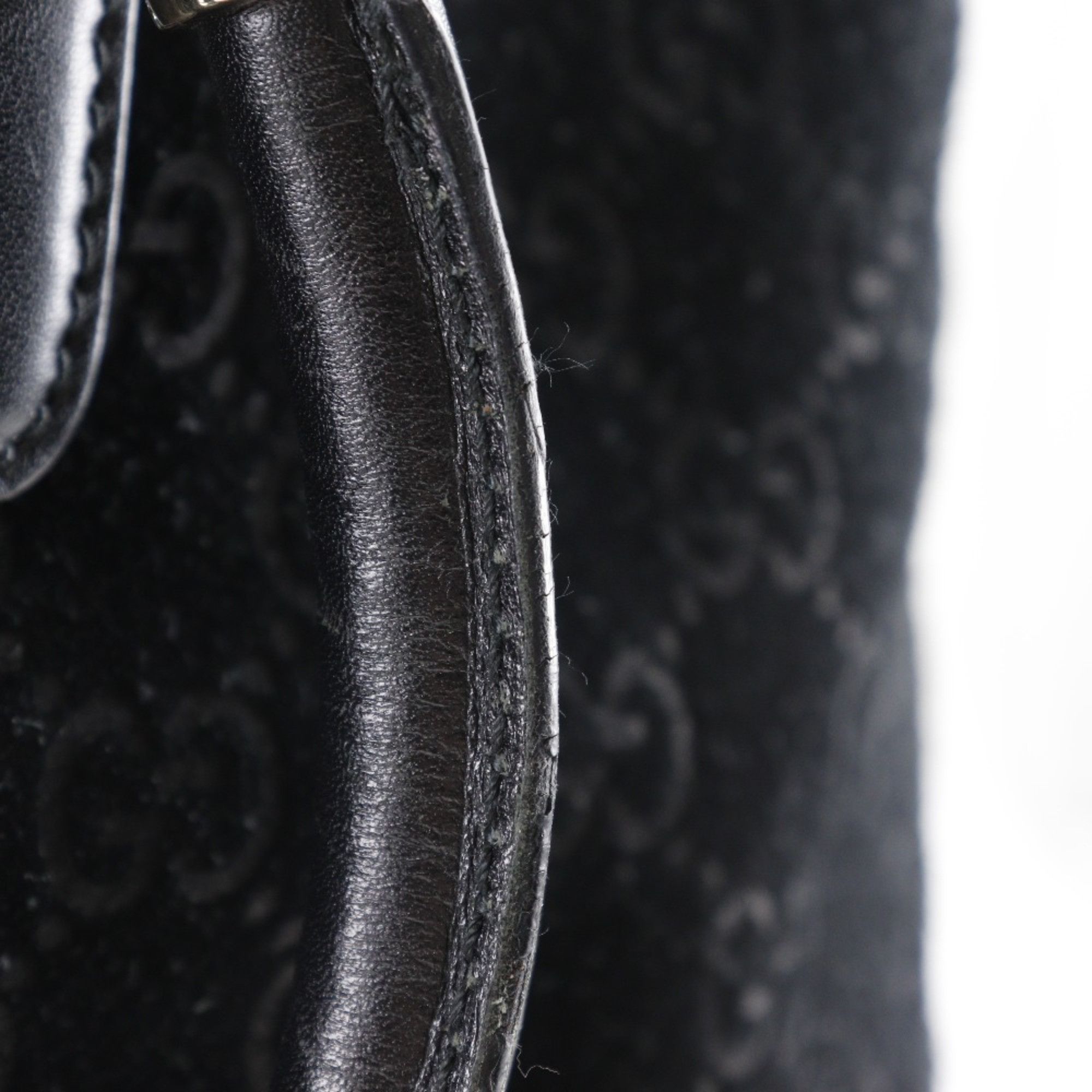 Gucci GUCCI GG Shelly Line Tote Bag 162160 Suede Black Type Unisex Size ONE SIZE - 9 Thumbnail