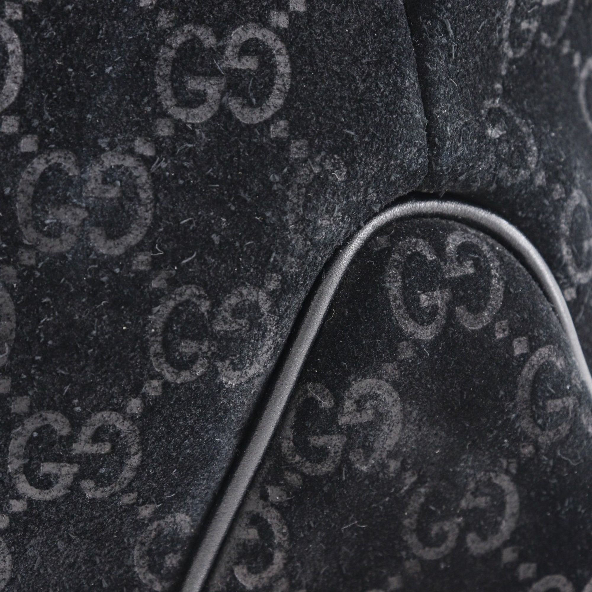 Gucci GUCCI GG Shelly Line Tote Bag 162160 Suede Black Type Unisex Size ONE SIZE - 16 Thumbnail