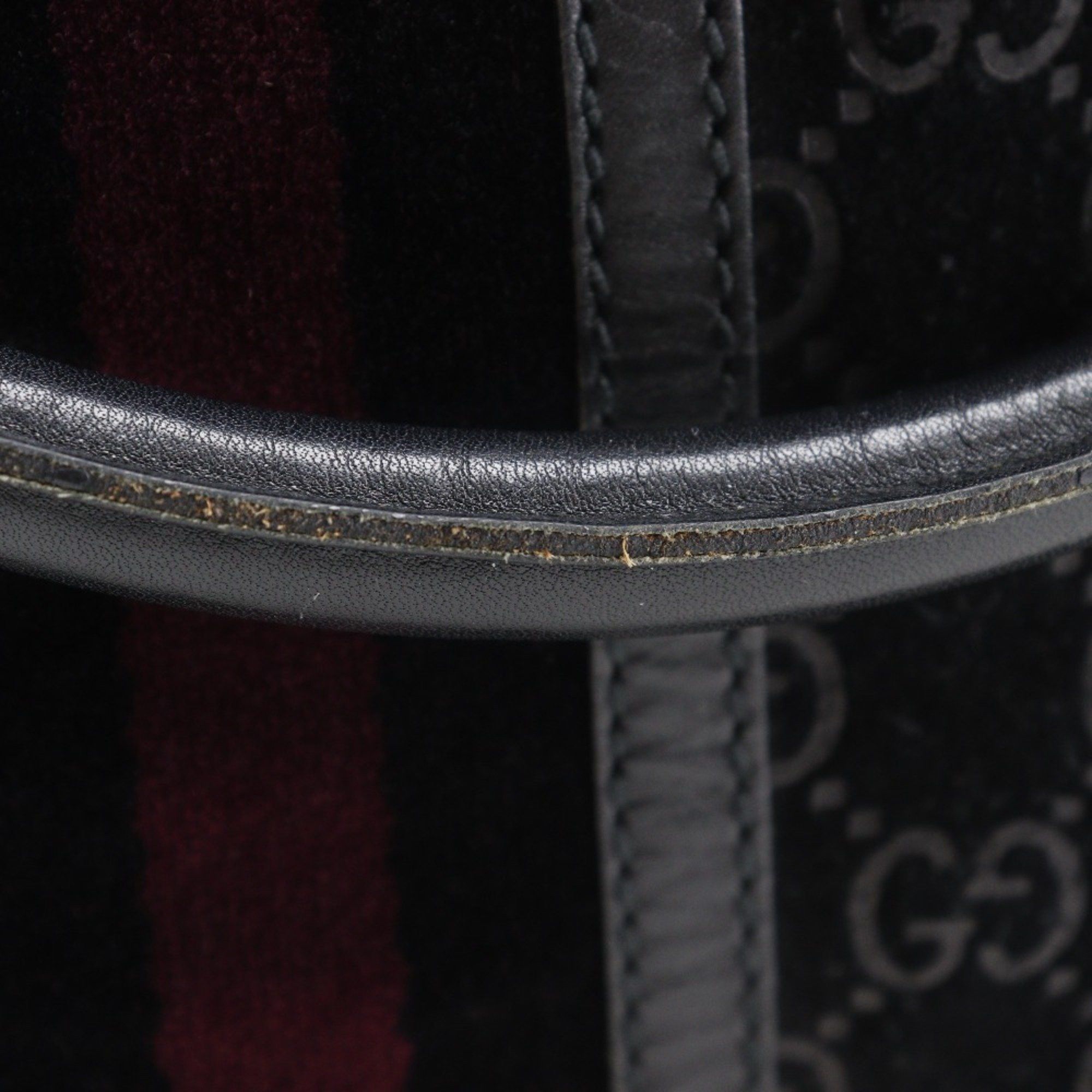 Gucci GUCCI GG Shelly Line Tote Bag 162160 Suede Black Type Unisex Size ONE SIZE - 10 Thumbnail