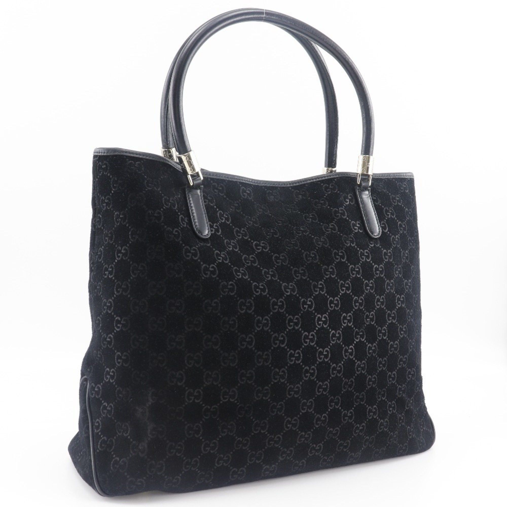 Gucci GUCCI GG Shelly Line Tote Bag 162160 Suede Black Type Unisex Size ONE SIZE - 3 Thumbnail