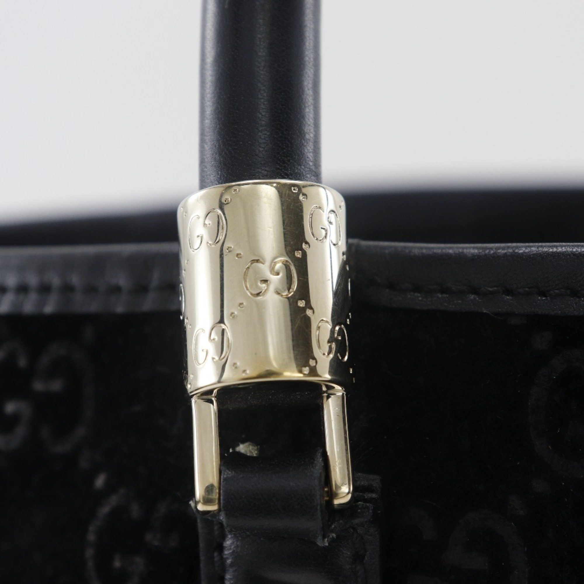 Gucci GUCCI GG Shelly Line Tote Bag 162160 Suede Black Type Unisex Size ONE SIZE - 13 Thumbnail