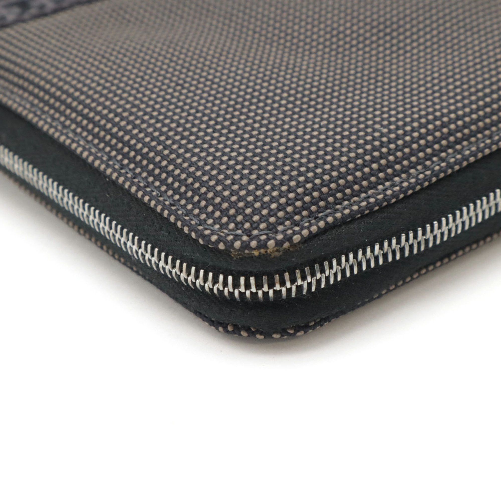 Hermes Hermes Air Line Purse GM Round Long Wallet Passport Case Canvas Grey Size ONE SIZE - 4 Thumbnail