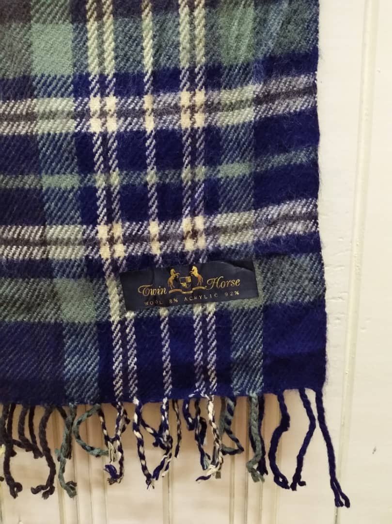 Vintage Vintage Scarf Twin Horse Scarves Muffler checkered Size ONE SIZE - 1 Thumbnail