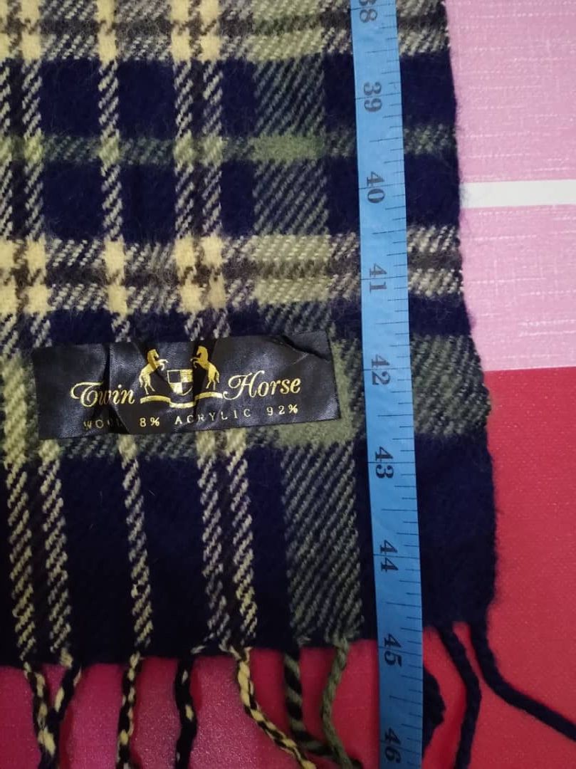 Vintage Vintage Scarf Twin Horse Scarves Muffler checkered Size ONE SIZE - 4 Thumbnail