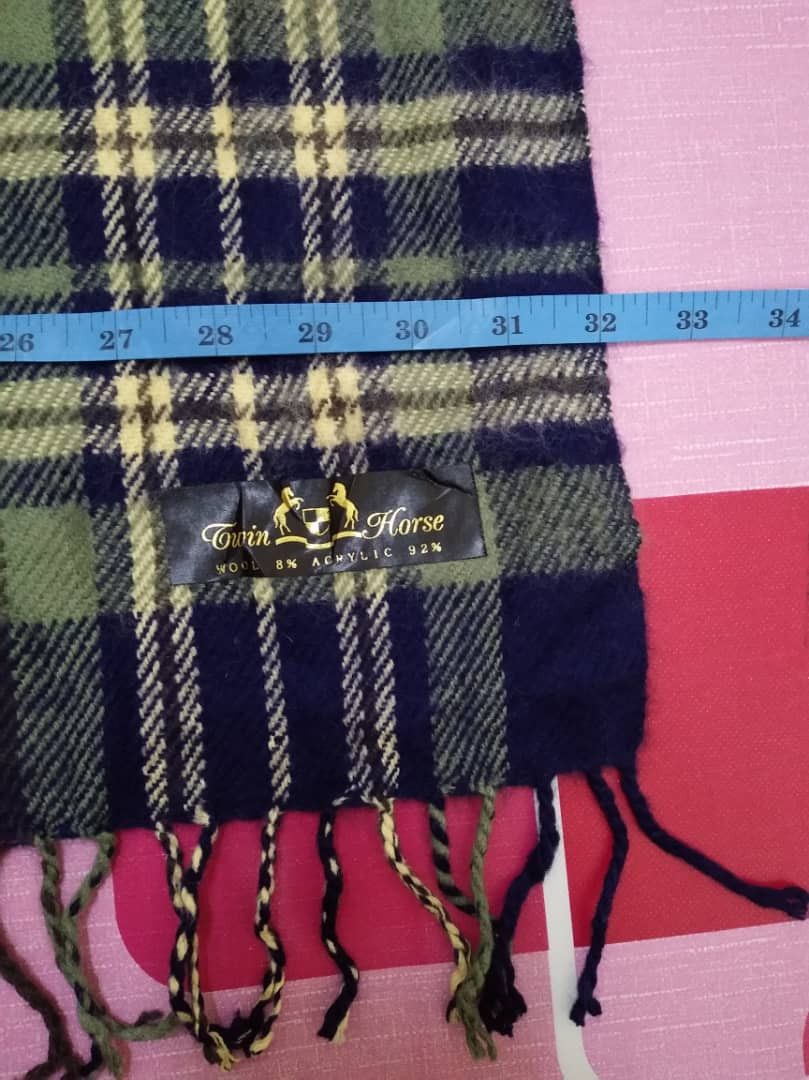 Vintage Vintage Scarf Twin Horse Scarves Muffler checkered Size ONE SIZE - 5 Thumbnail