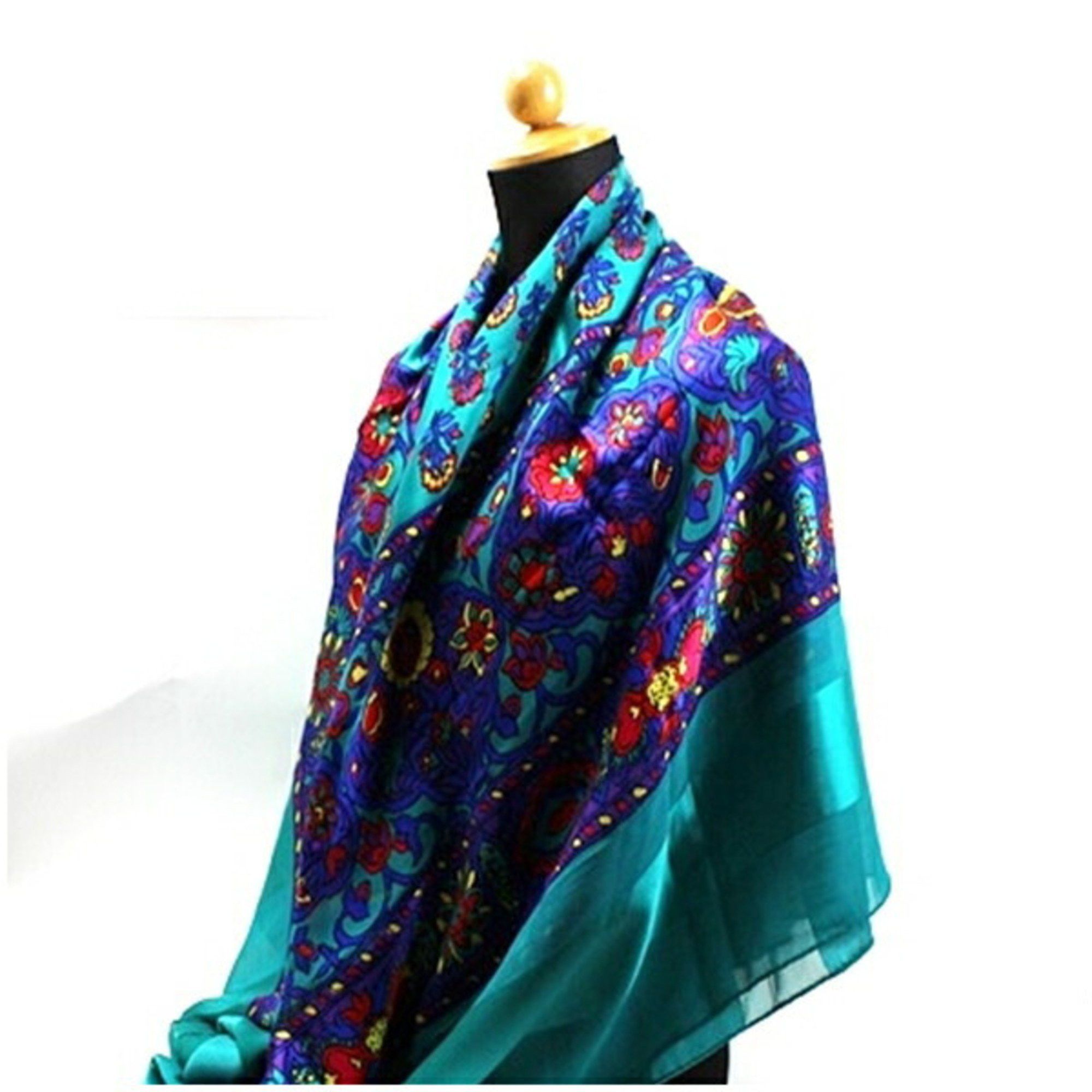 Givenchy Givenchy Silk Large Stole Scarf Muffler Green x Multicolor GIVENCHY Women's Size ONE SIZE - 8 Thumbnail