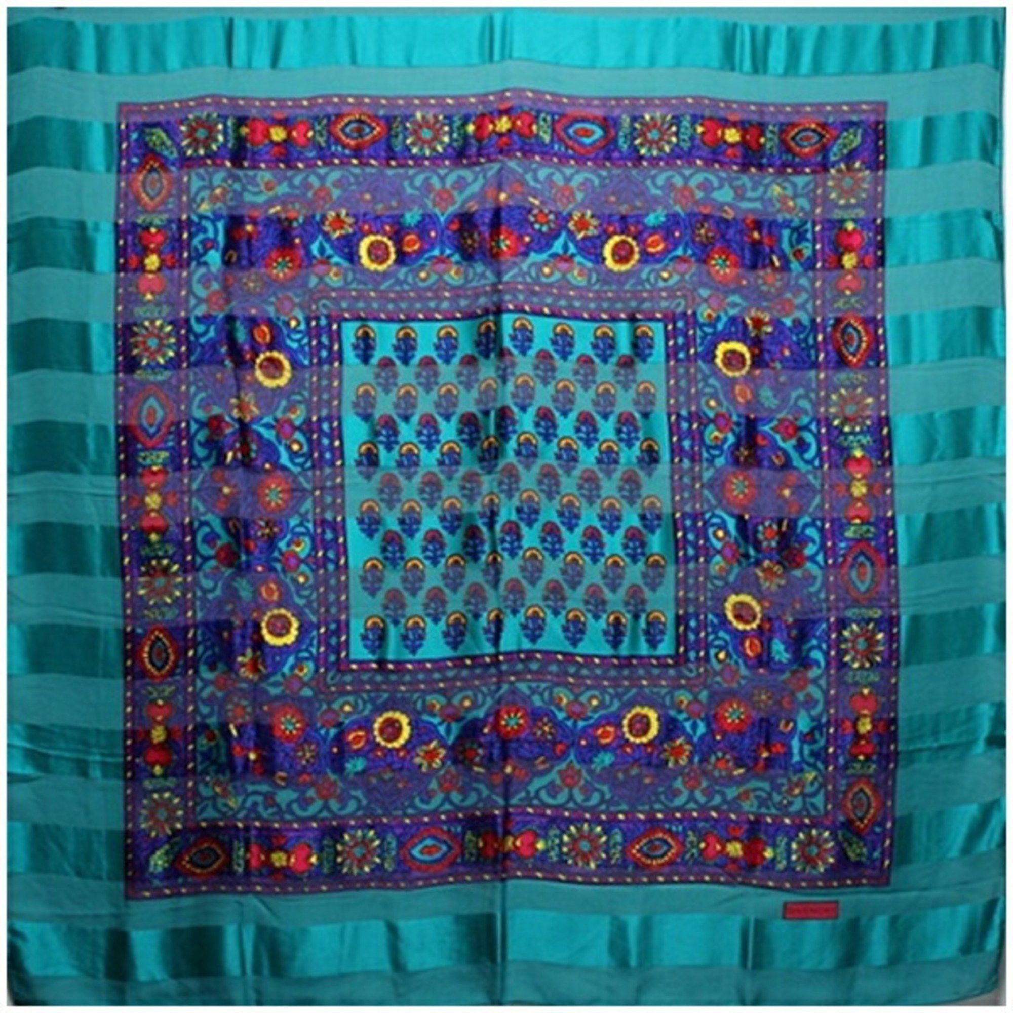 Givenchy Givenchy Silk Large Stole Scarf Muffler Green x Multicolor GIVENCHY Women's Size ONE SIZE - 2 Thumbnail