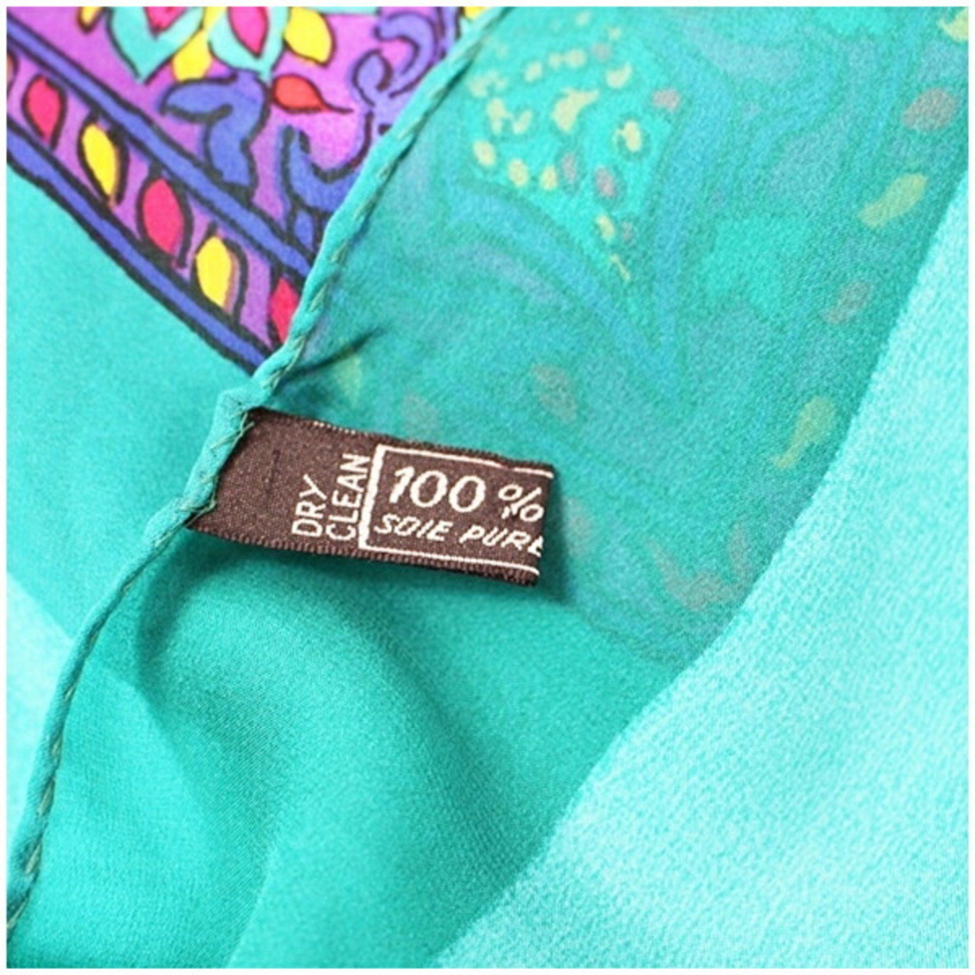 Givenchy Givenchy Silk Large Stole Scarf Muffler Green x Multicolor GIVENCHY Women's Size ONE SIZE - 5 Thumbnail