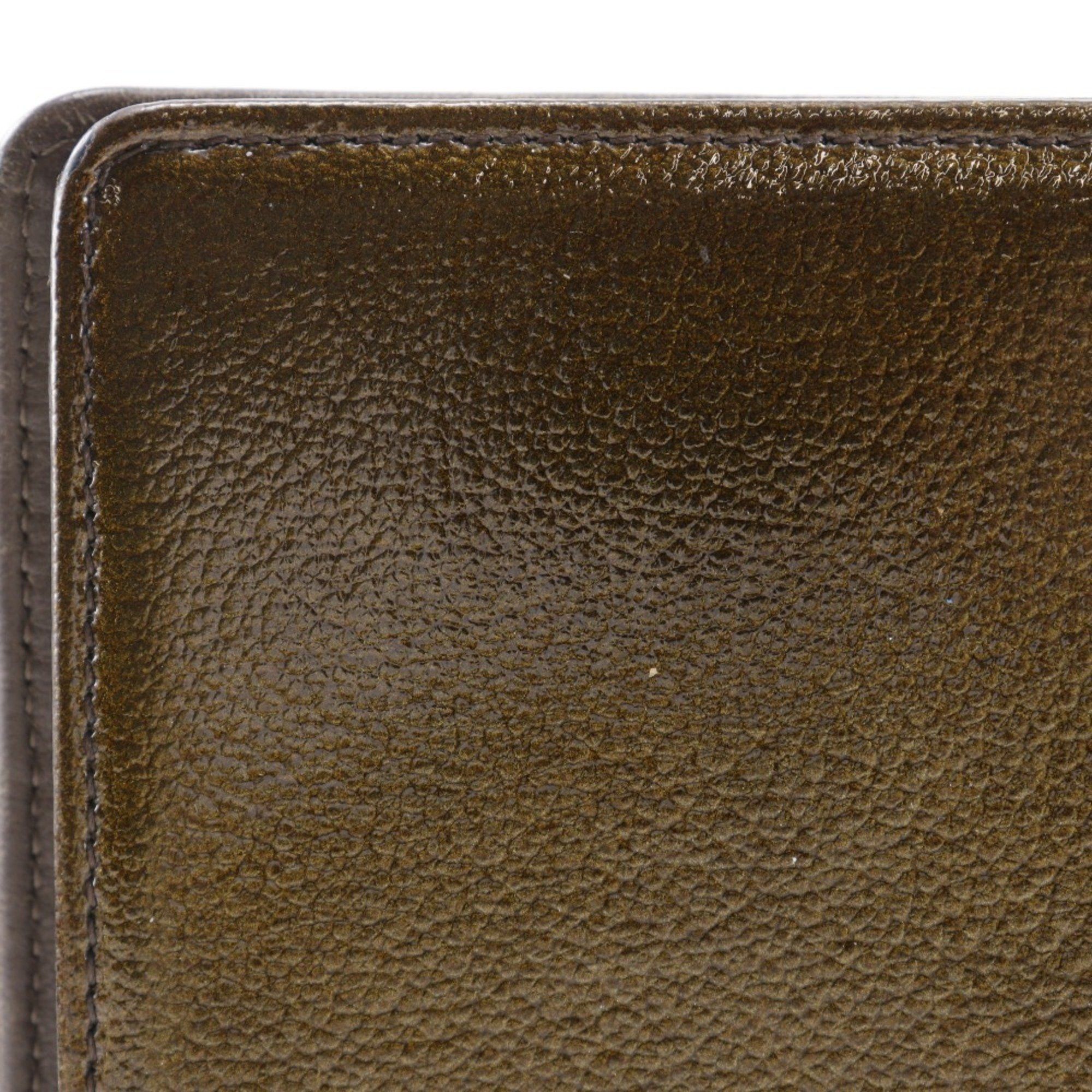 Chanel CHANEL COCO Mark Long Wallet Enamel Bronze Women's Size ONE SIZE - 8 Thumbnail