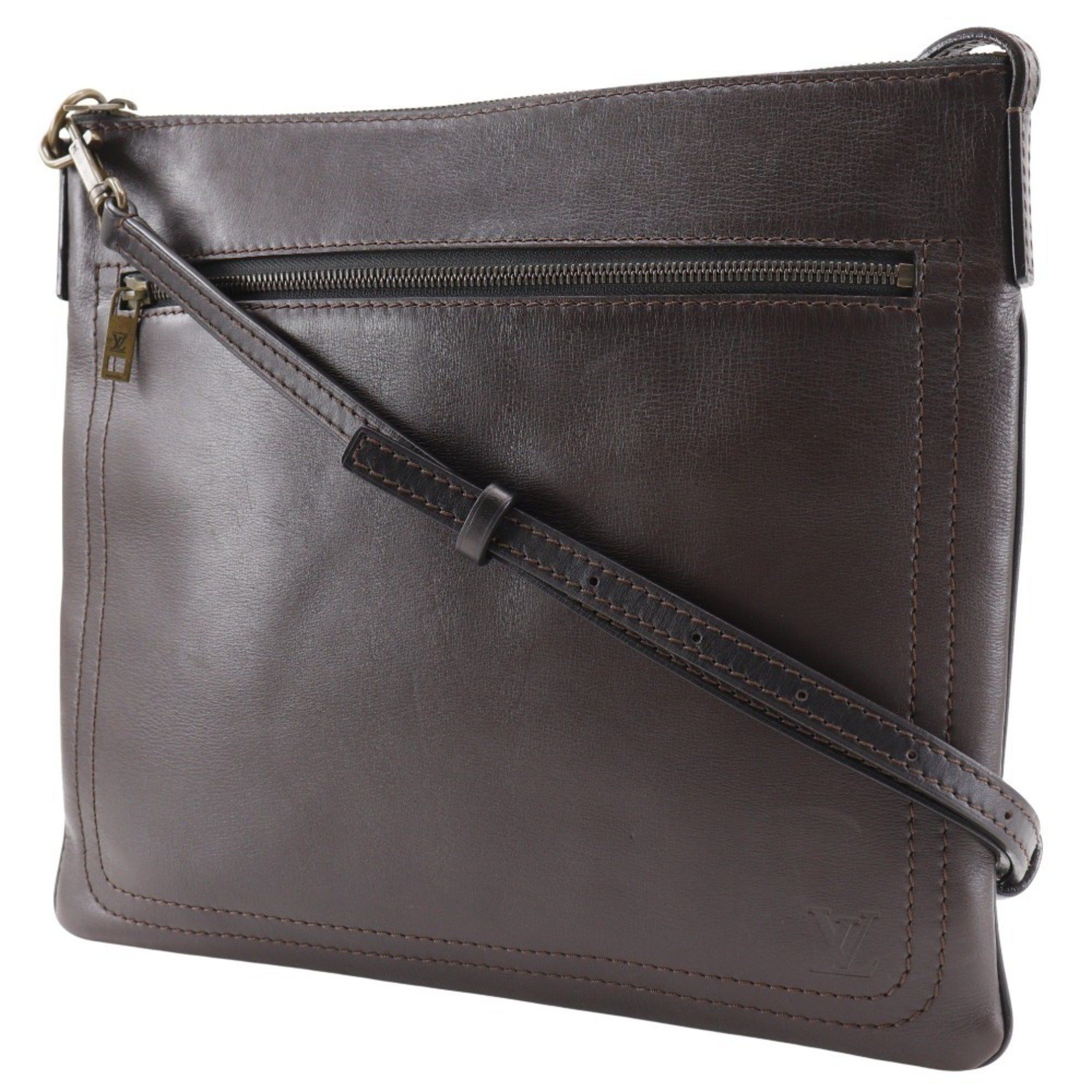 Louis Vuitton Louis Vuitton Sac Plat Shoulder Bag Utah M92073 Calfskin Cafe 2004 Brown LM0024 Men's Size ONE SIZE - 2 Thumbnail