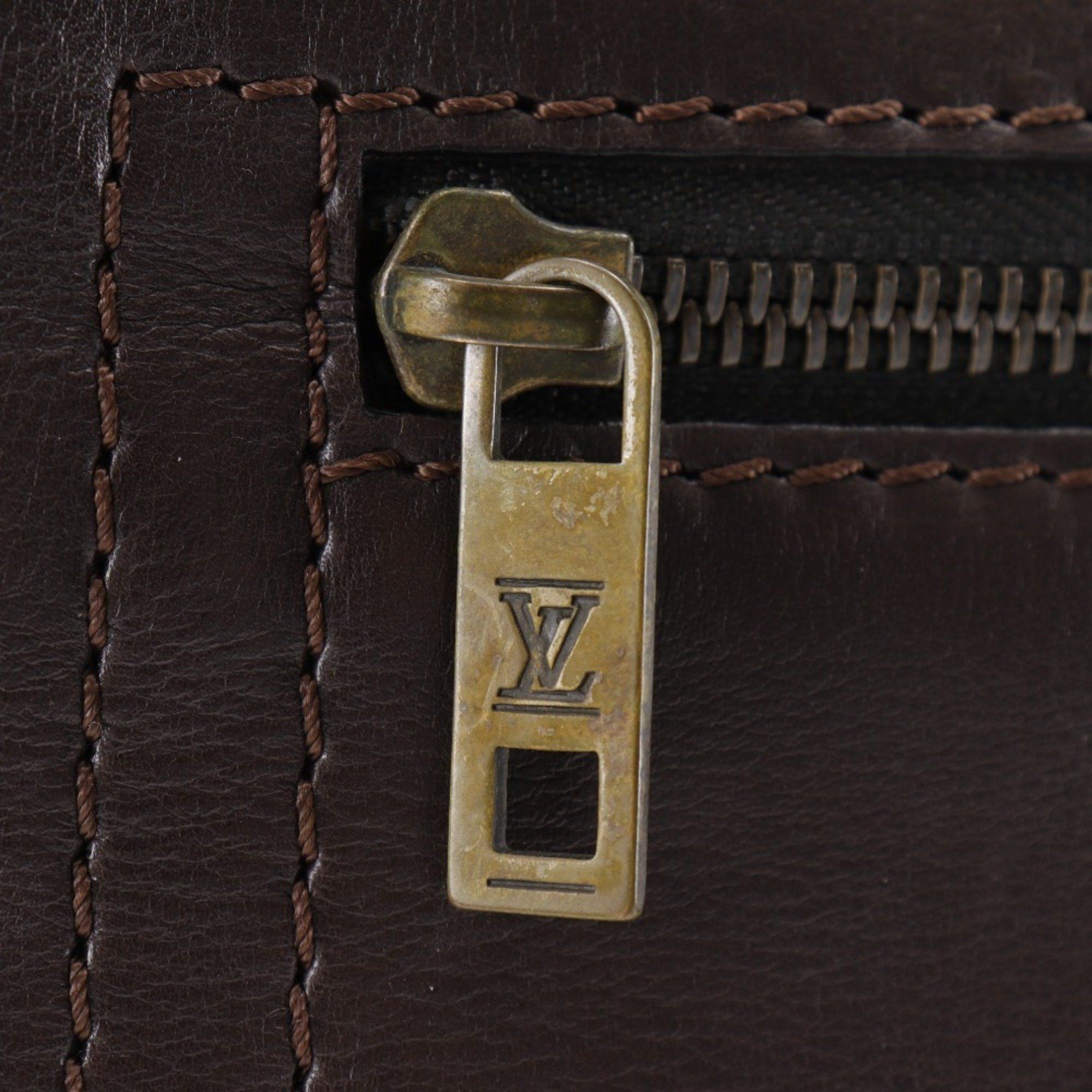 Louis Vuitton Louis Vuitton Sac Plat Shoulder Bag Utah M92073 Calfskin Cafe 2004 Brown LM0024 Men's Size ONE SIZE - 12 Thumbnail