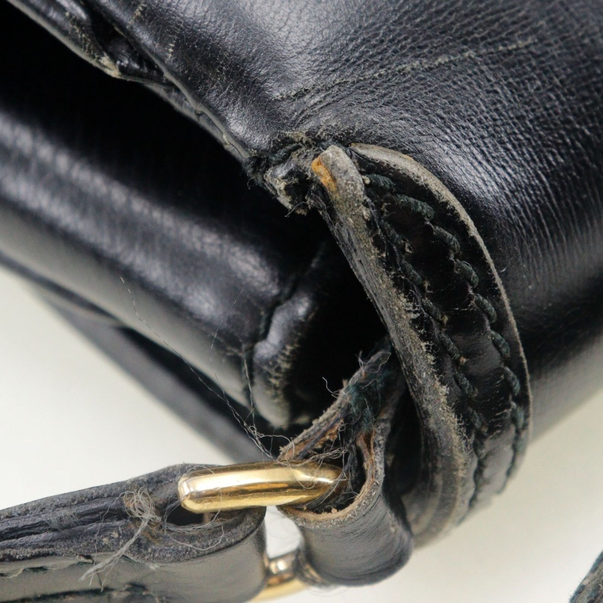 Gucci GUCCI Old Gucci Shoulder Bag Sherry Line Clutch Calf Black 2way Snap Button Women's Size ONE SIZE - 14 Thumbnail