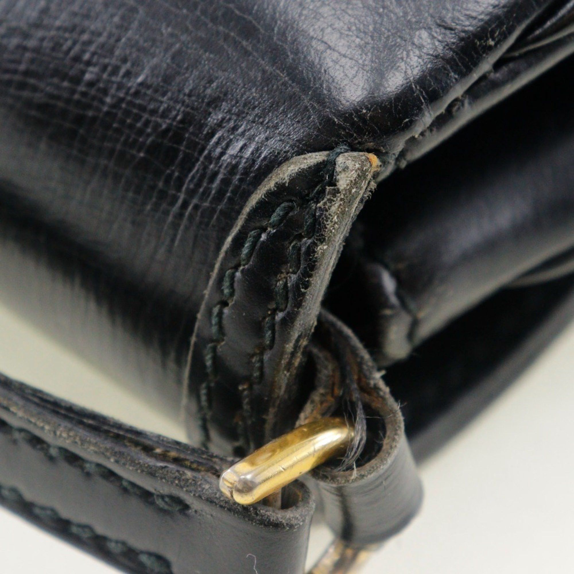 Gucci GUCCI Old Gucci Shoulder Bag Sherry Line Clutch Calf Black 2way Snap Button Women's Size ONE SIZE - 13 Thumbnail