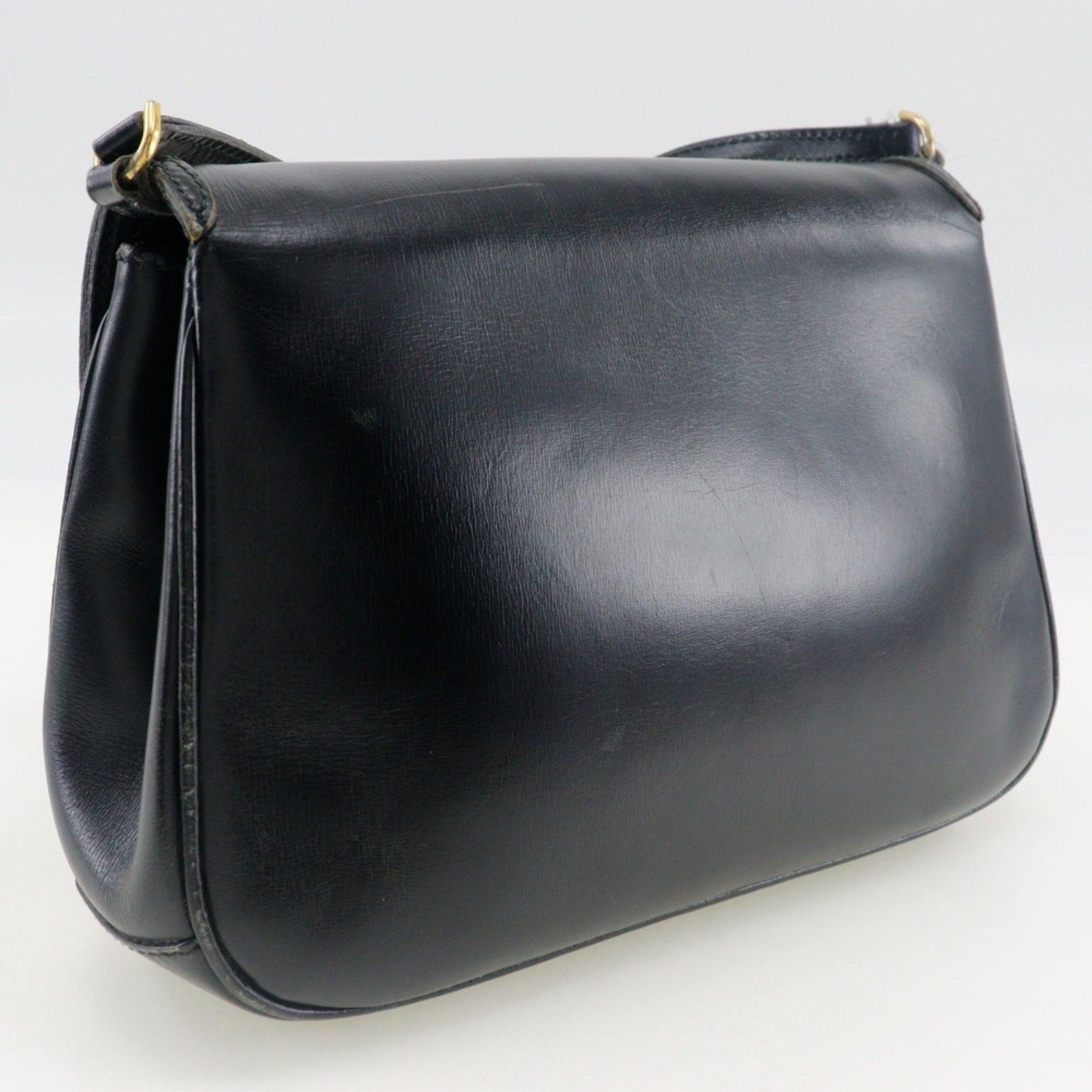 Gucci GUCCI Old Gucci Shoulder Bag Sherry Line Clutch Calf Black 2way Snap Button Women's Size ONE SIZE - 3 Thumbnail