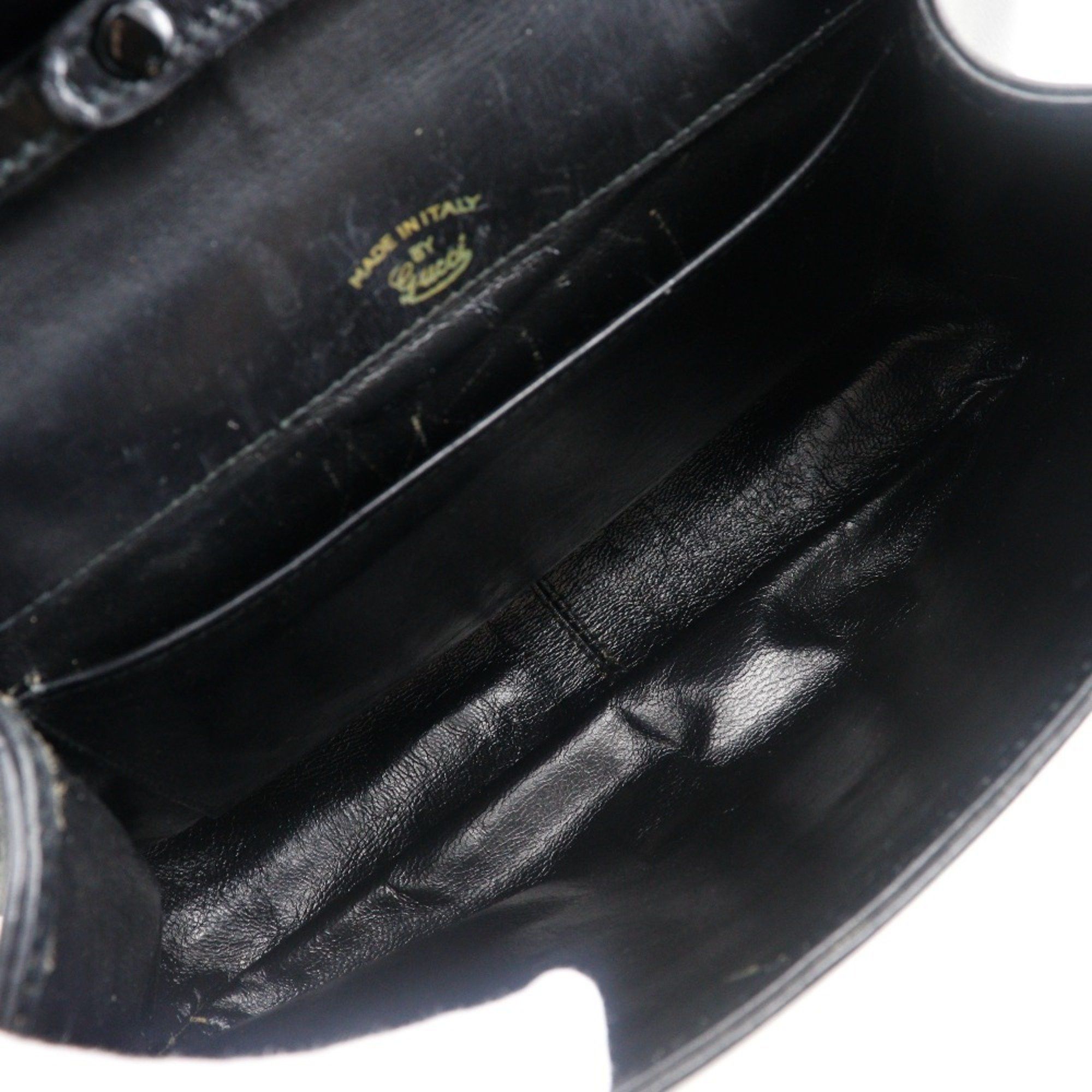 Gucci GUCCI Old Gucci Shoulder Bag Sherry Line Clutch Calf Black 2way Snap Button Women's Size ONE SIZE - 5 Thumbnail
