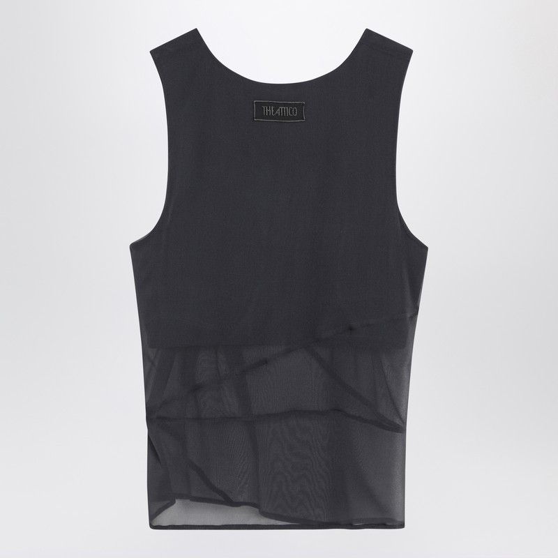 The Attico The Attico Gray Silk Tank Top Size S / US 4 / IT 40 - 2 Thumbnail