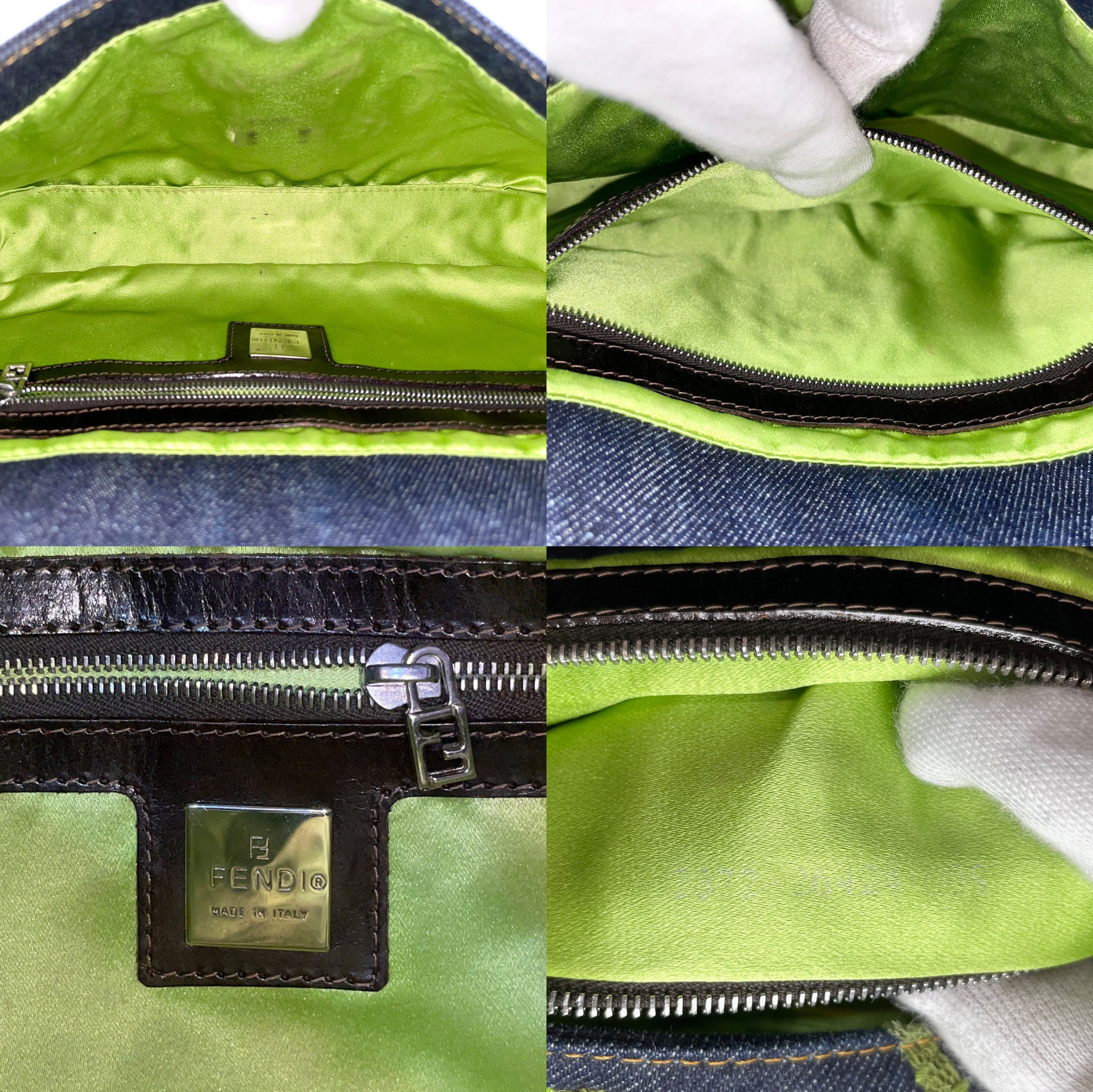 Fendi Fendi Denim Mesh Flower Mamma Bucket Pm Shoulder Bag Size ONE SIZE - 13 Thumbnail