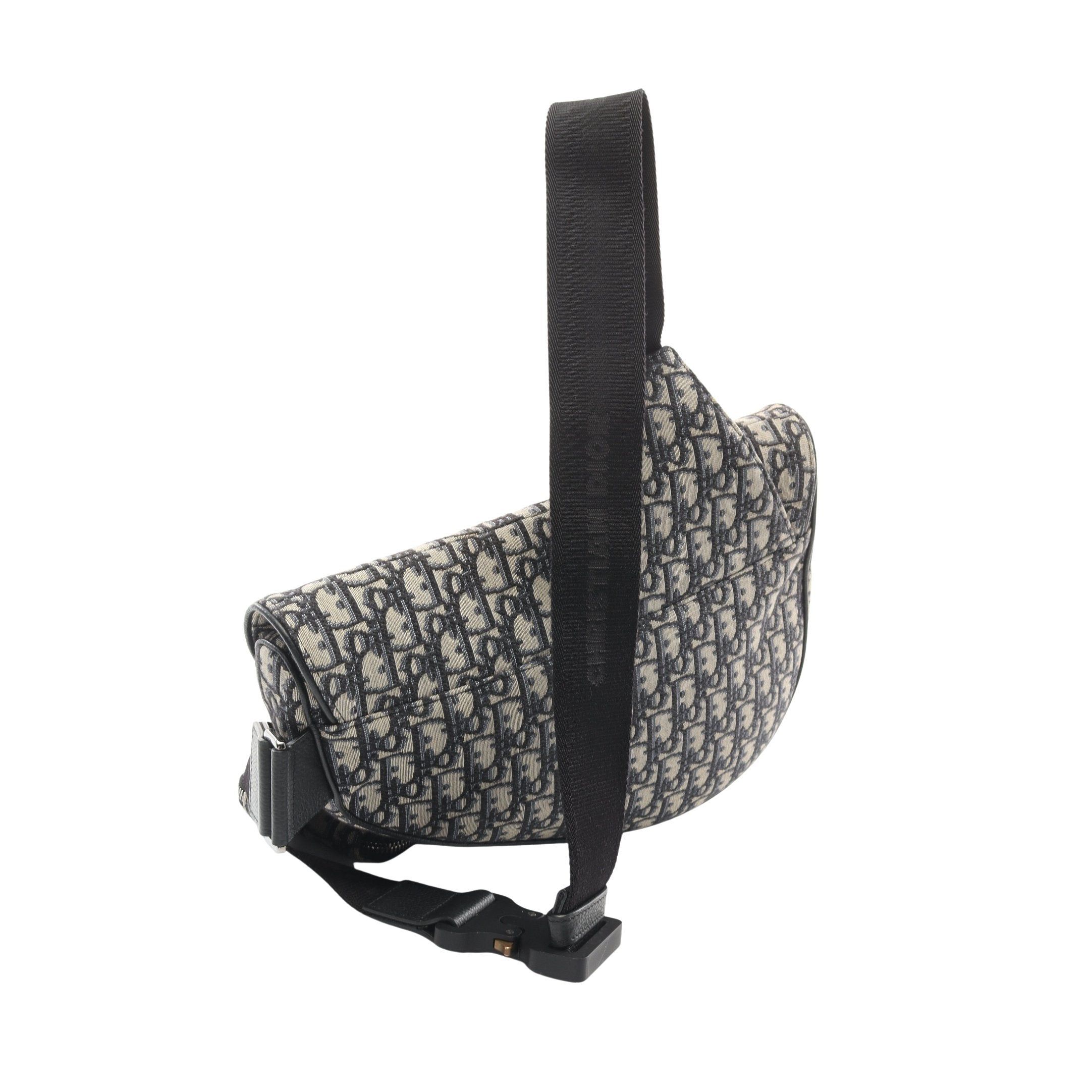 Dior Dior Saddle Oblique Body Bag Canvas Light Beige Navy Size ONE SIZE - 2 Thumbnail