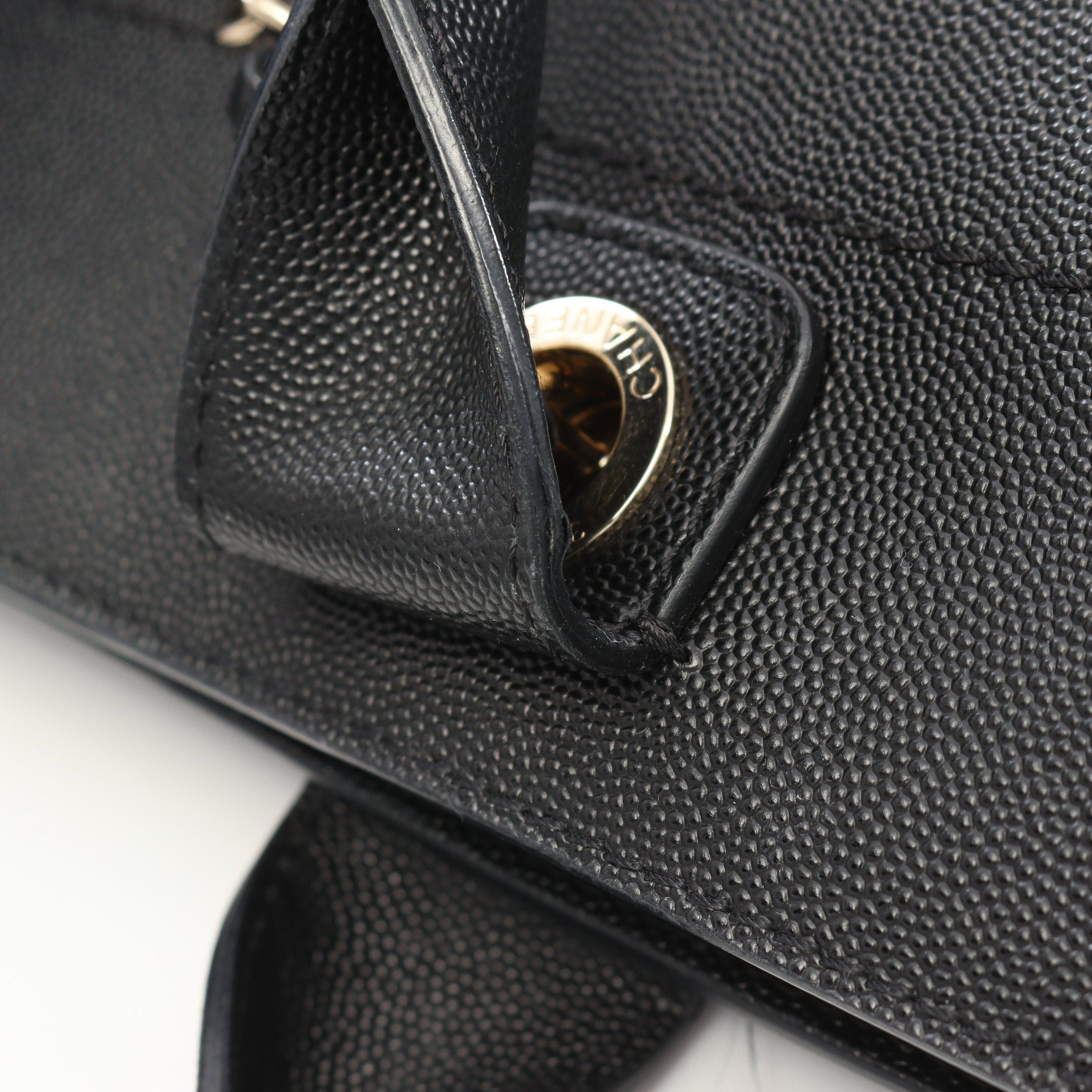 Chanel Chanel Deauville Chain Shoulder Bag Tote Caviar Skin Black Gold Hardware Studs Size ONE SIZE - 8 Thumbnail