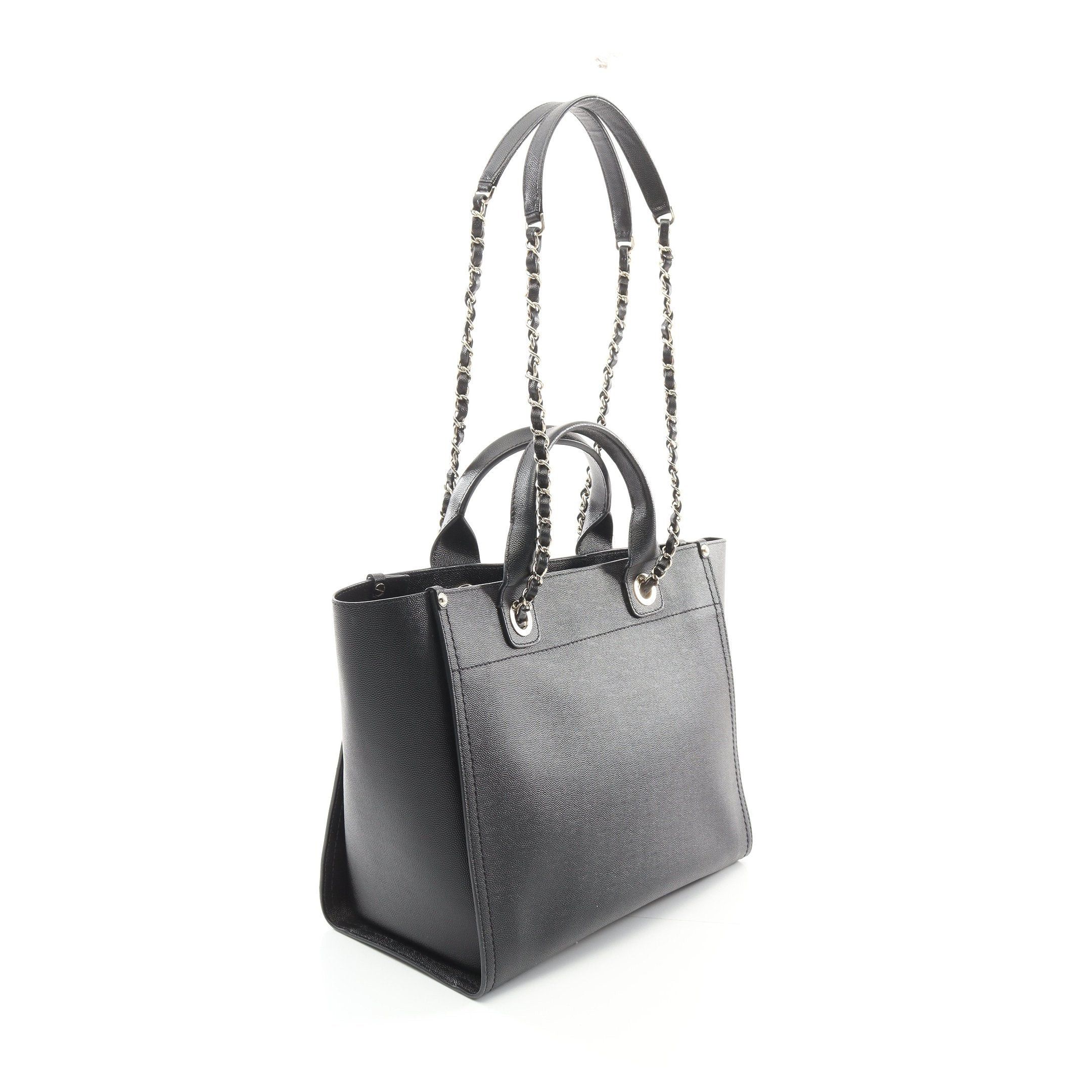Chanel Chanel Deauville Chain Shoulder Bag Tote Caviar Skin Black Gold Hardware Studs Size ONE SIZE - 2 Thumbnail
