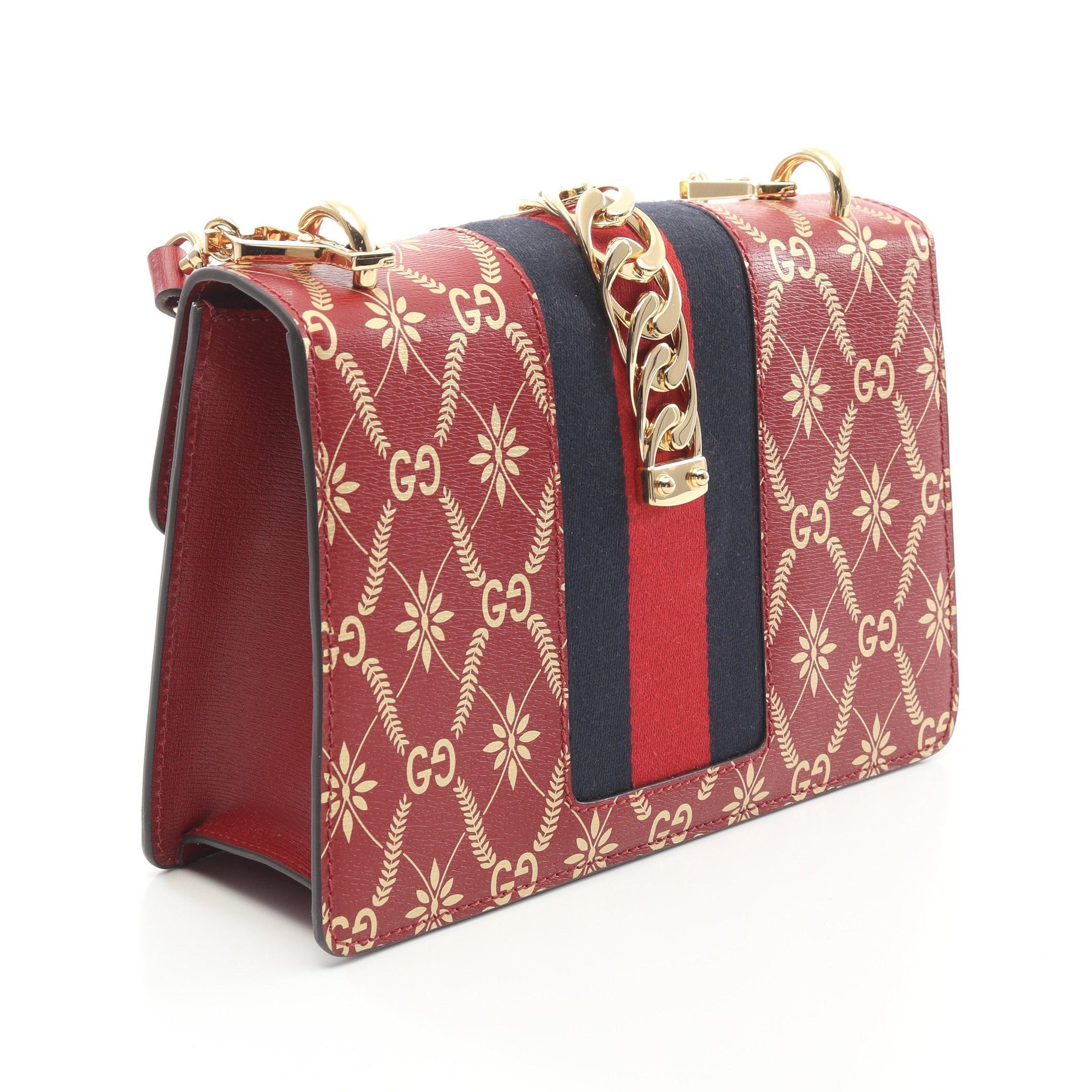 Gucci Gucci Sylvie Sherry Line Gg Pattern Shoulder Bag Leather Red Multicolor Size ONE SIZE - 2 Thumbnail