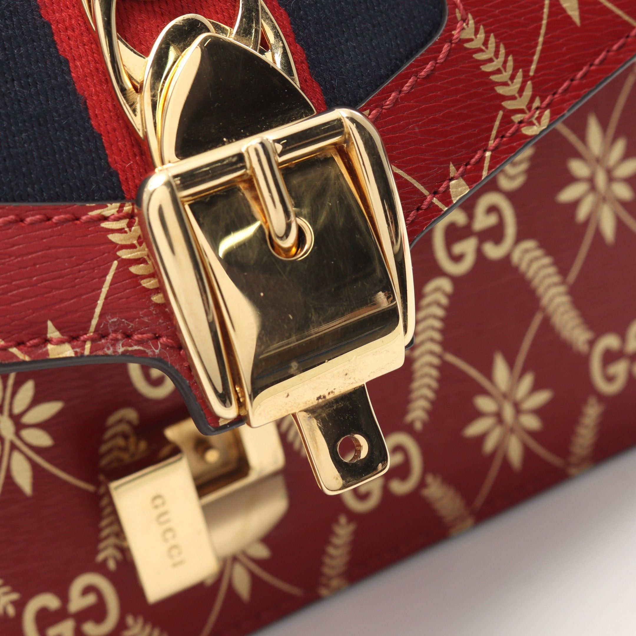 Gucci Gucci Sylvie Sherry Line Gg Pattern Shoulder Bag Leather Red Multicolor Size ONE SIZE - 7 Thumbnail