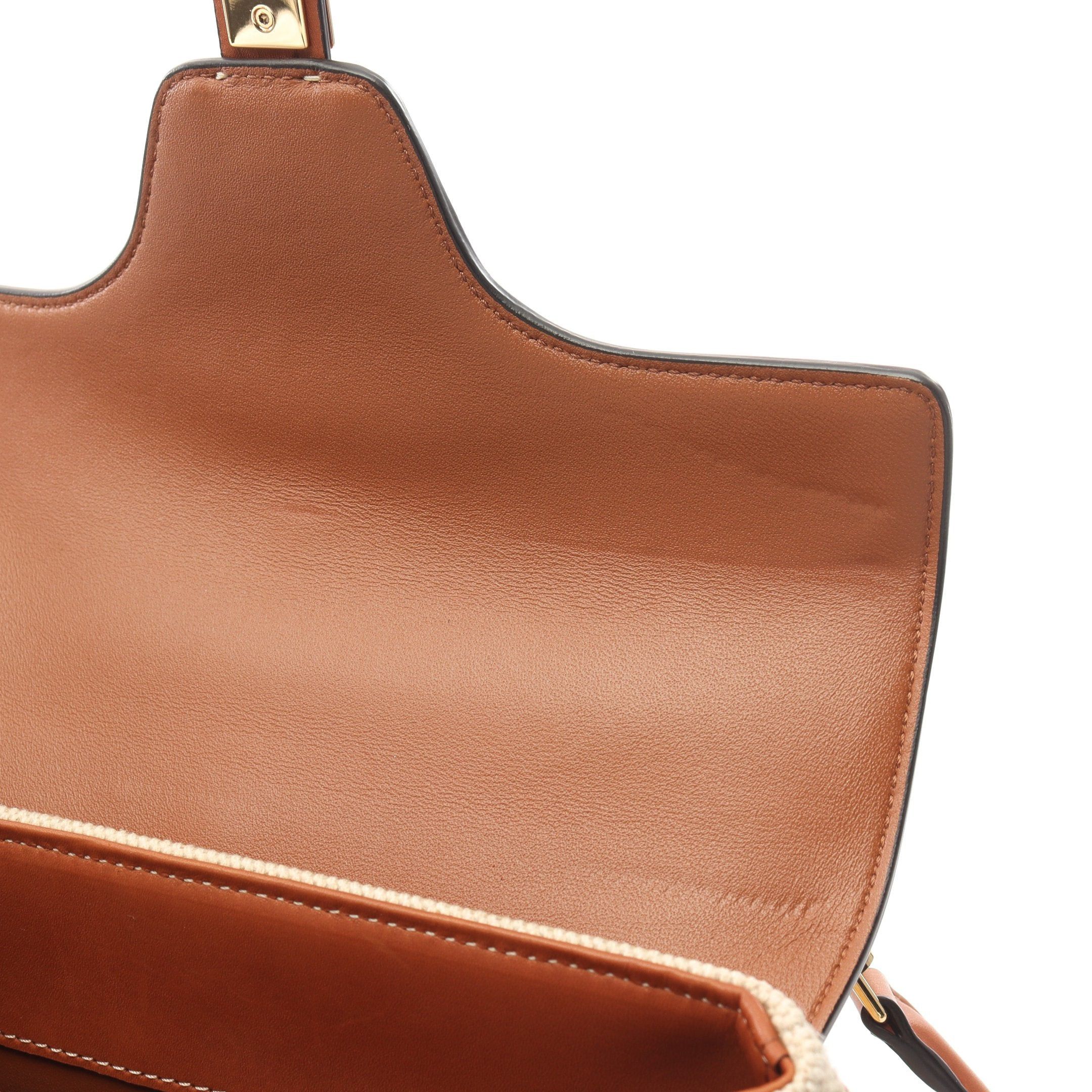 Celine Celine Small 16 Sais Handbag Canvas Leather Beige Light Brown Size ONE SIZE - 8 Thumbnail