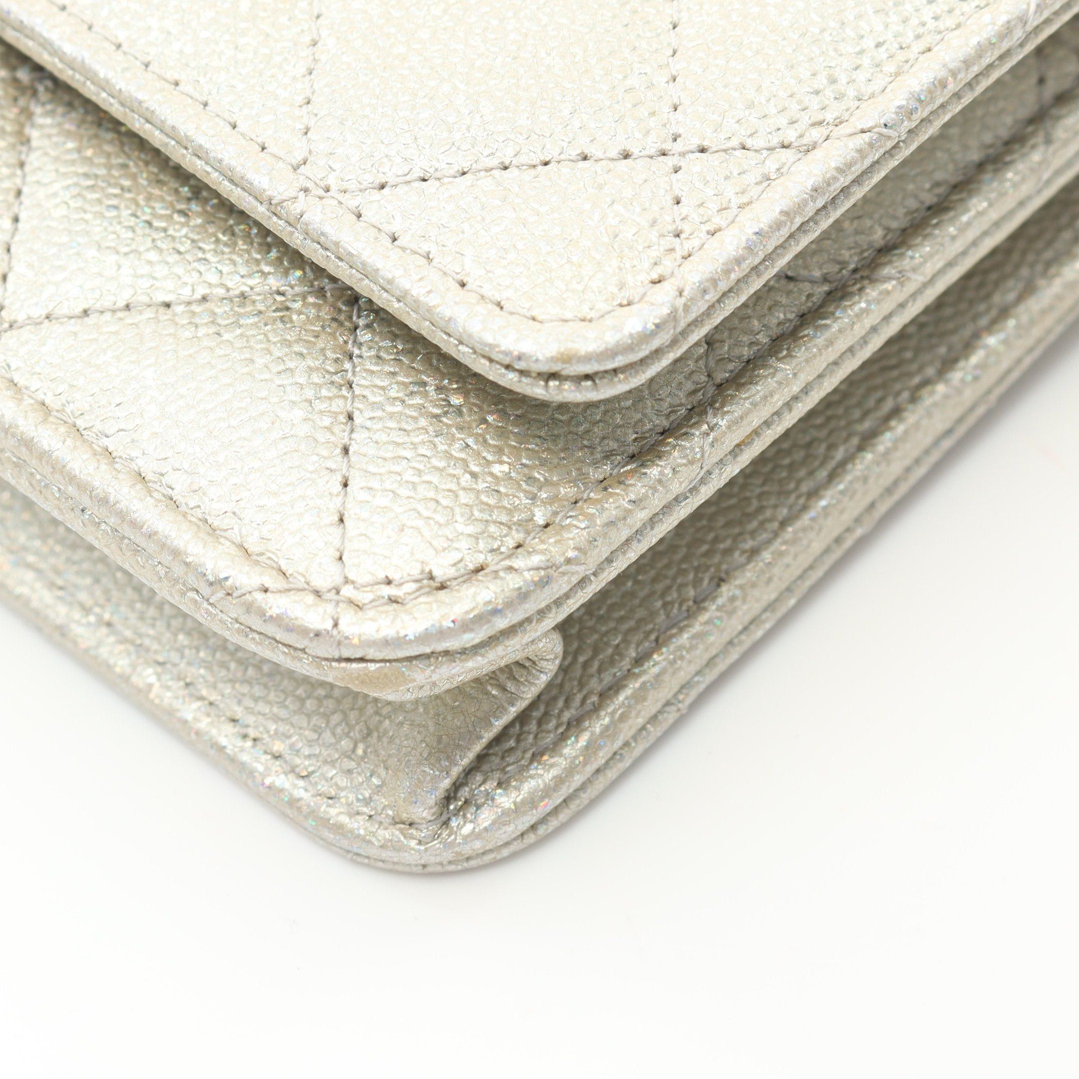 Chanel Chanel Matelasse Chain Wallet Caviar Skin Champagne Gold Silver Hardware Size ONE SIZE - 8 Thumbnail
